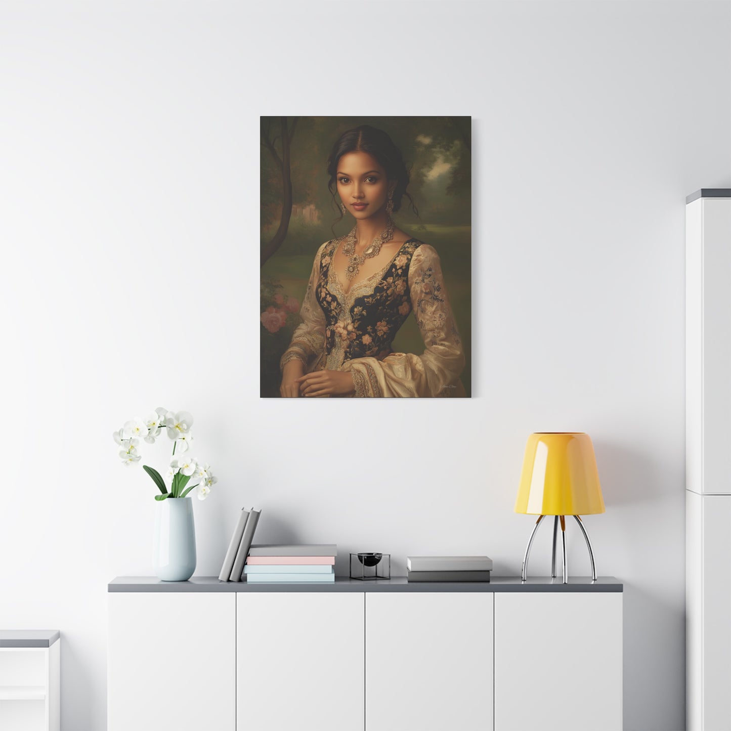 Elegant Floral Canvas Art Print, Wall Décor, Home Decoration, Gift for Her, Feminine Artwork, Vintage Inspired