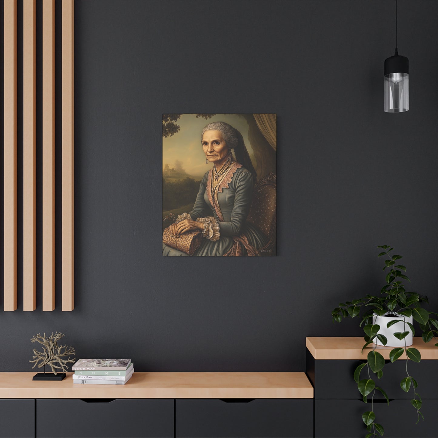 Elegant Vintage Canvas Art Print, Home Decor, Wall Art, Gift for Grandparents, Classic Portrait Decoration