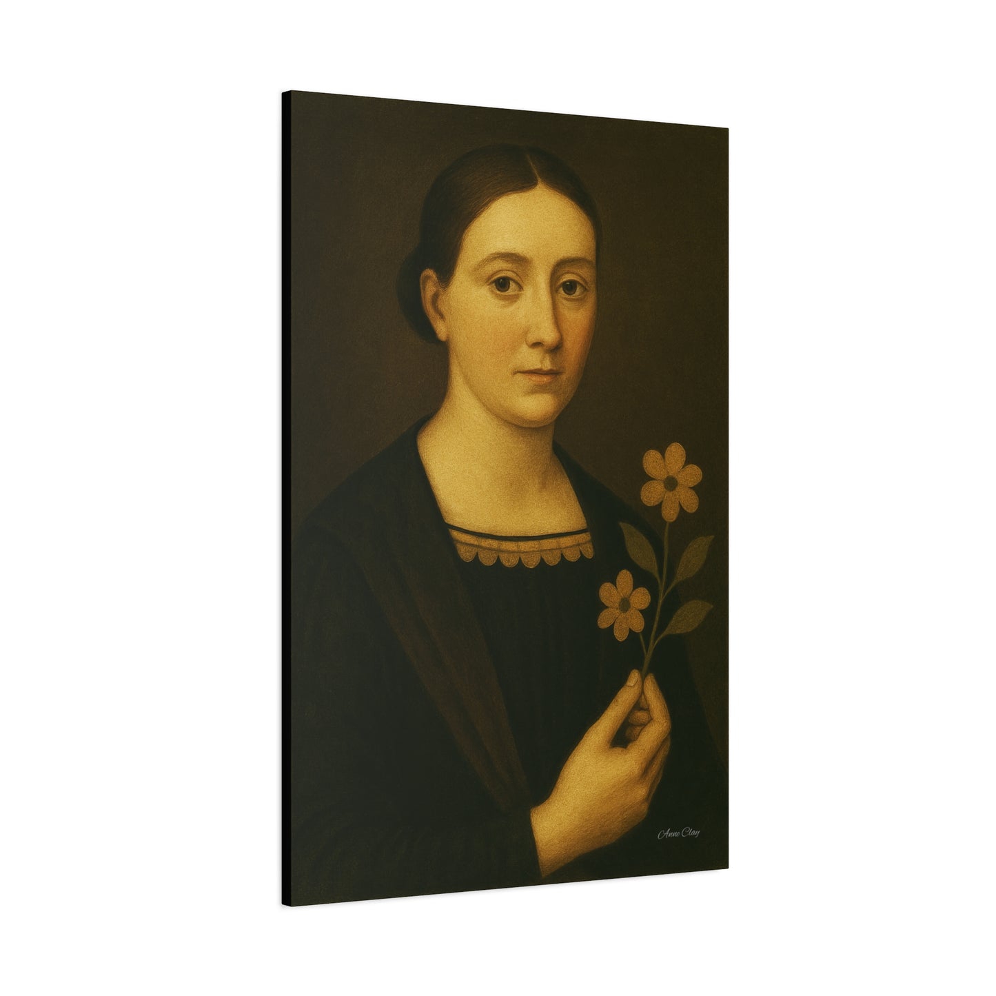 Artistic Canvas Wall Art, Floral Portrait, Home Decor, Gift for Art Lovers, Vintage Style, Wall Decor