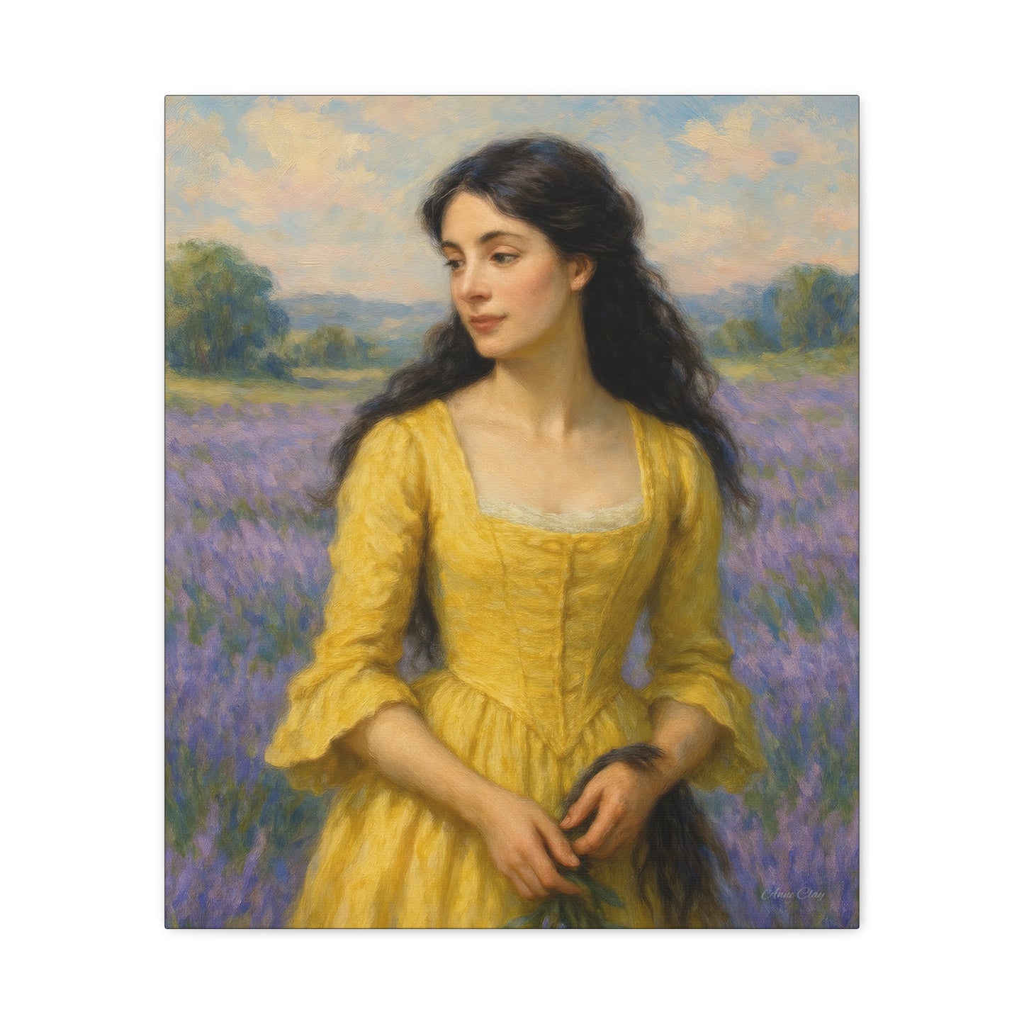 Stretched Canvas Art Print, Floral Decor, Wall Art for Living Room, Lavender Fields