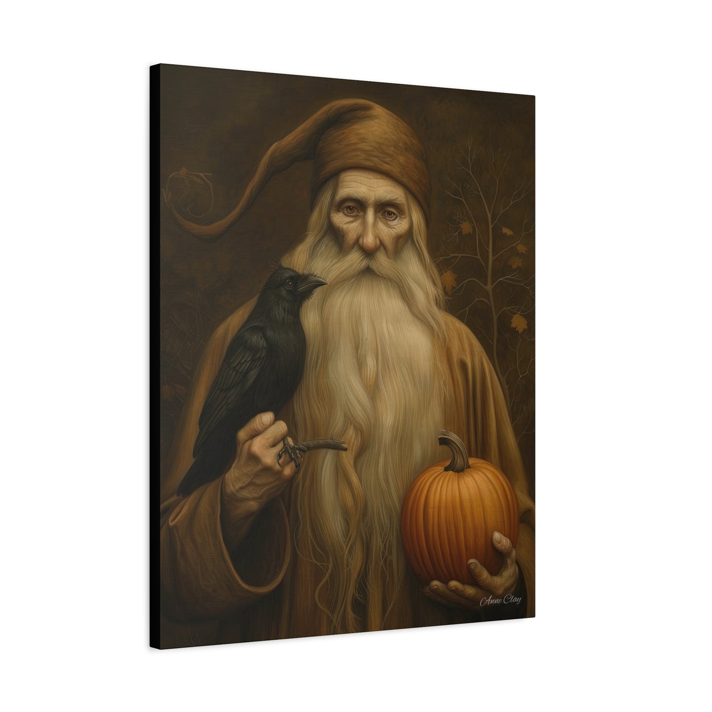 Mystical Harvest Canvas Art, Autumn Decor, Halloween Wall Art, Rustic Home Decoration, Gift for Nature Lovers