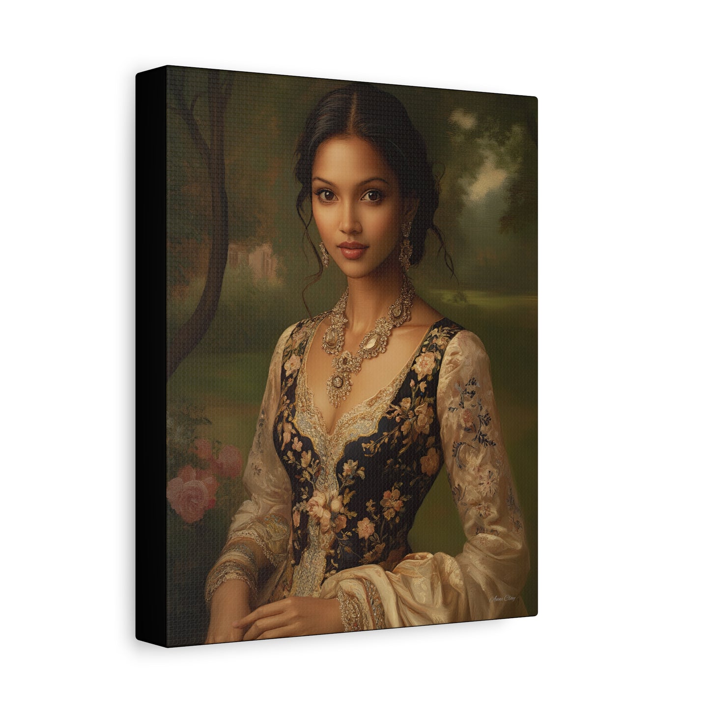 Elegant Floral Canvas Art Print, Wall Décor, Home Decoration, Gift for Her, Feminine Artwork, Vintage Inspired