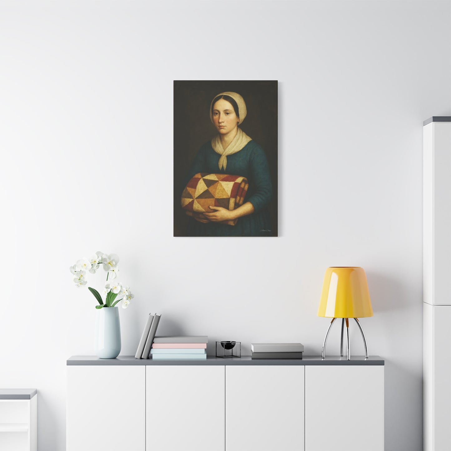 Elegant Stretched Canvas Art, Vintage Woman Portrait, Home Decor, Wall Art, Gift, Cottagecore Style, Art Print