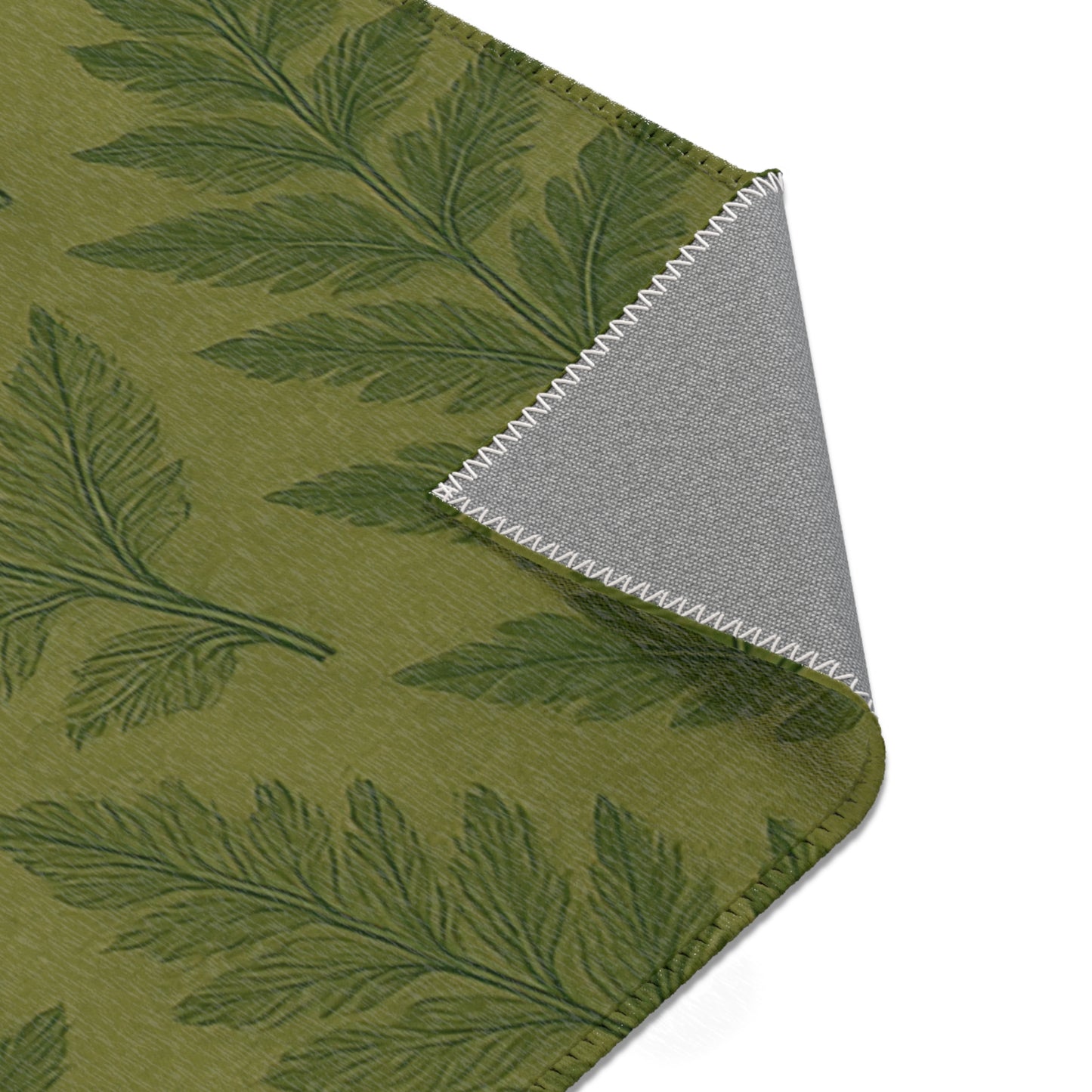 Botanical Fern Area Rug, Boho Home Decor, Cozy Living Room Mat, Eco-Friendly Carpet, Indoor Runner for Nature Lovers