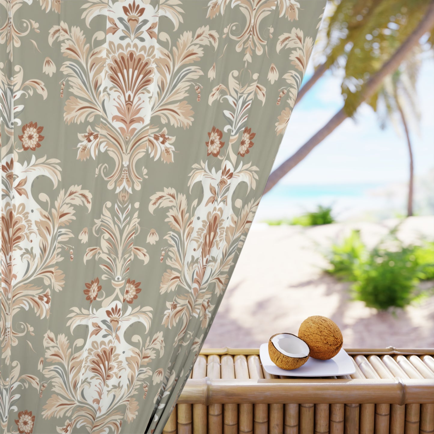 Elegant Floral Window Curtain - Bohemian Style Home Decor