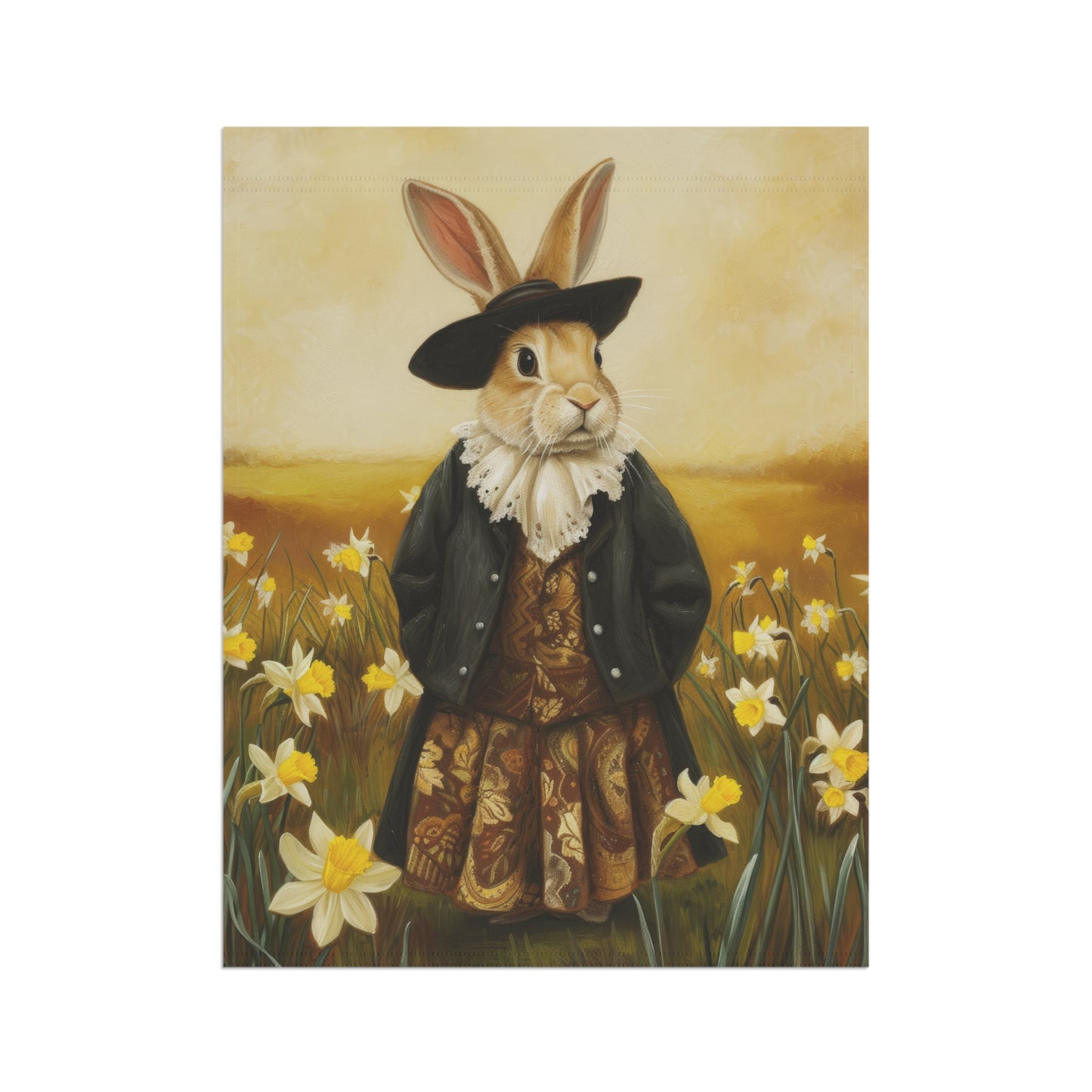 Whimsical Rabbit Garden Banner - Spring Decor