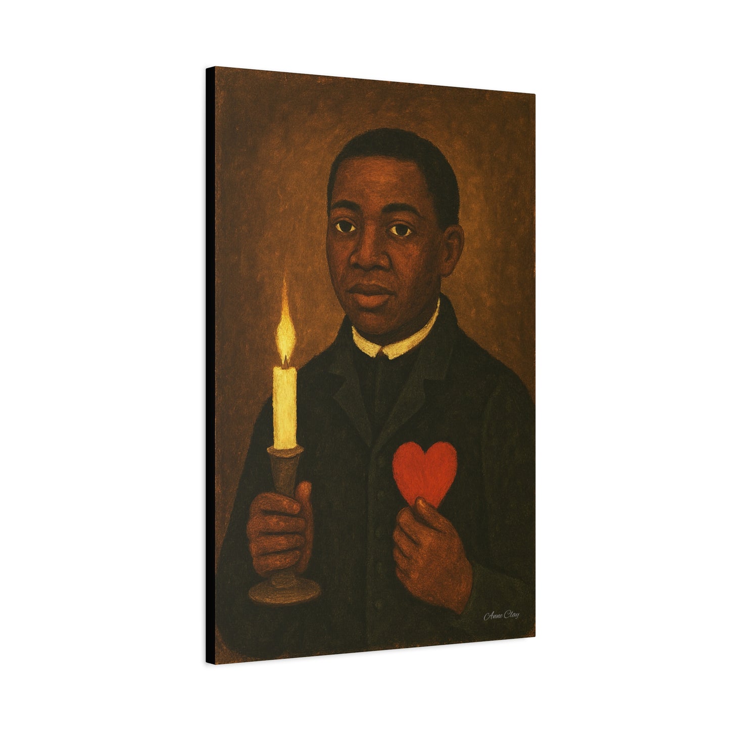 Heartfelt Canvas Art Print | Spiritual Home Decor, Black History Month, Candle Holder, Motivational Wall Art