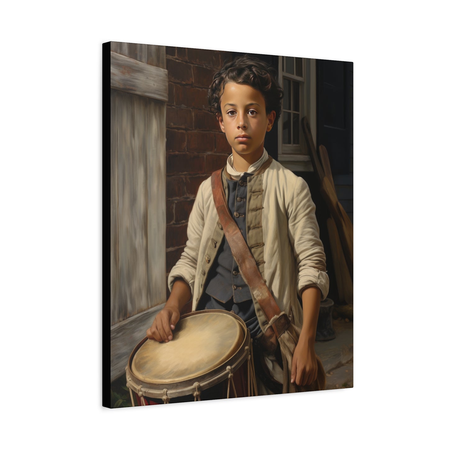 Historic Drummer Boy Matte Canvas Wall Art - 1.25" Stretched Print for Home Decor