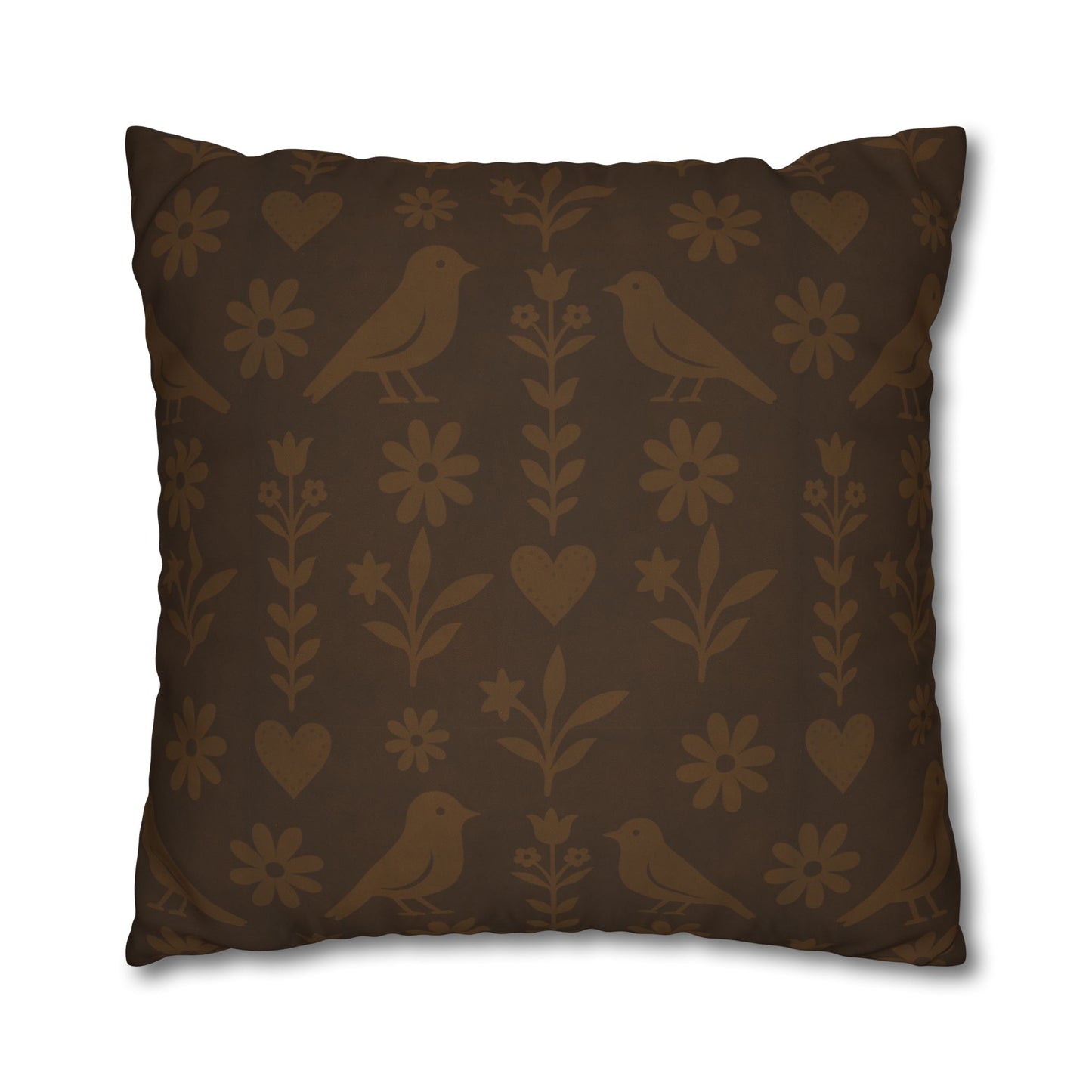 Bohemian Bird Pattern Pillowcase - Cozy Home Decor, Vintage Accent, Gift for Bird Lovers, Rustic Living Room, Nature Inspired