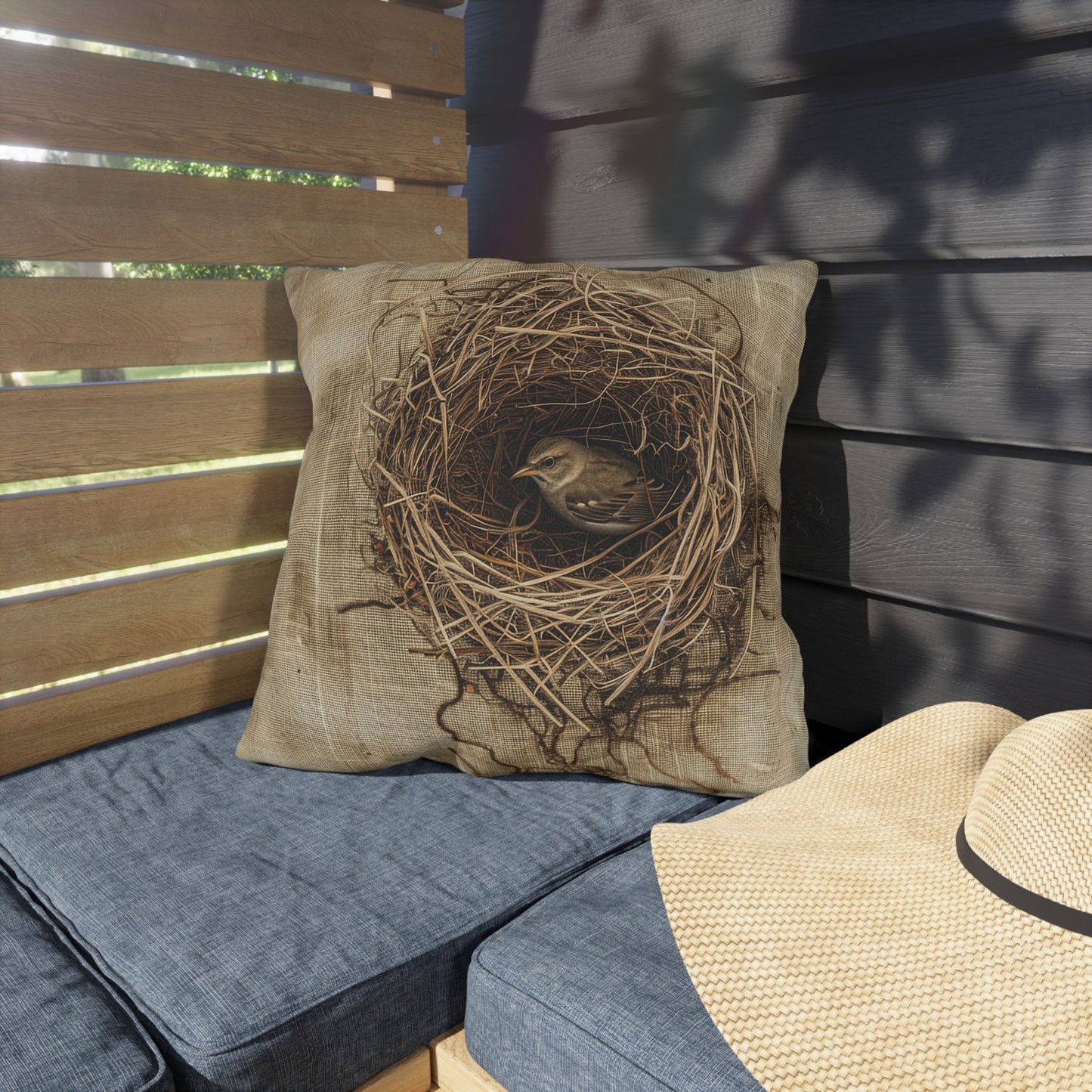 Bird in the Nest Outdoor Pillows
