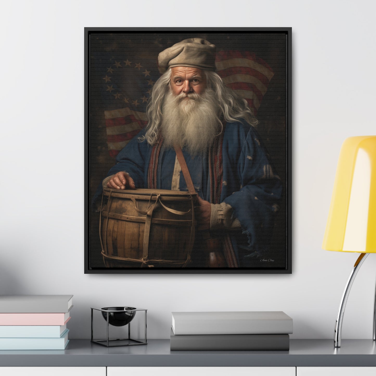Framed Americana Santa Gallery Canvas Wraps, Vertical Frame