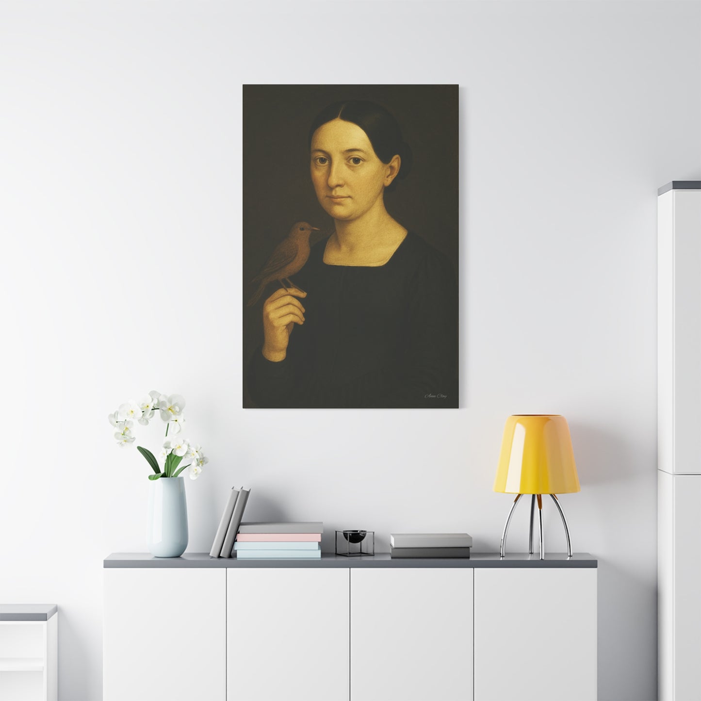 Elegant Bird Portrait Canvas Print, Wall Art, Home Decor, Vintage Art, Gift for Art Lovers, Minimalist Wall Decor