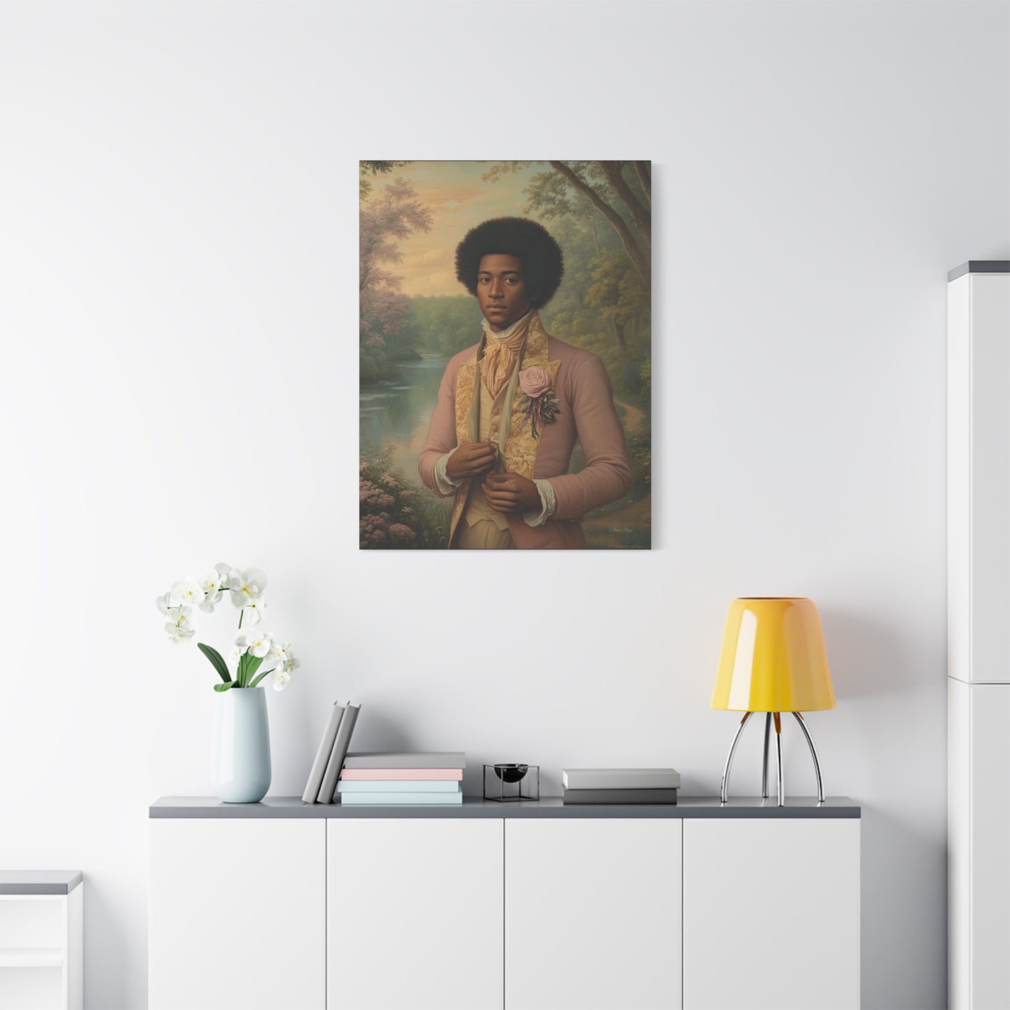 Elegant Portrait Canvas Art, Vintage Wall Decor, Home Aesthetic, Gift for Art Lovers, Framed Canvas, Romantic Home Decor, Historical Artwork