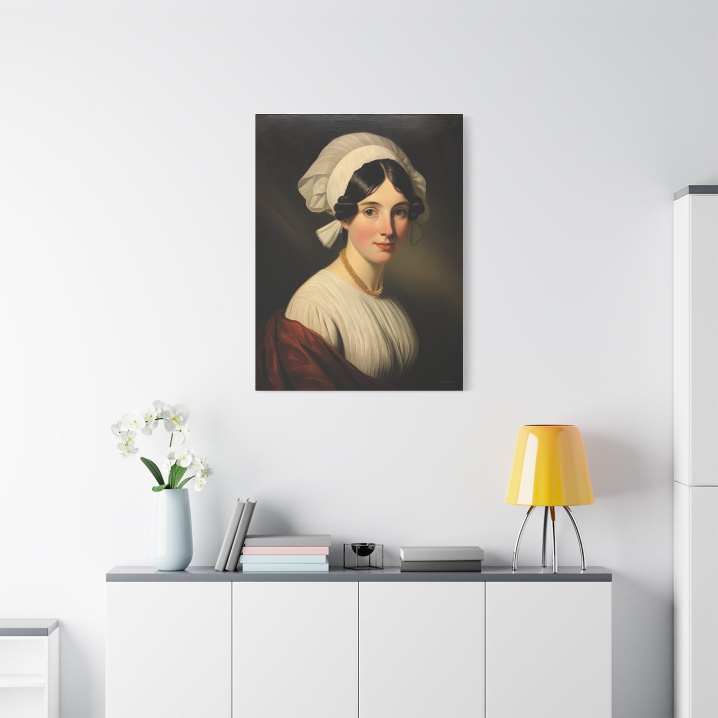Miss Anne Early American Vintage Portrait Canvas Wall Art - Elegant Home Decor
