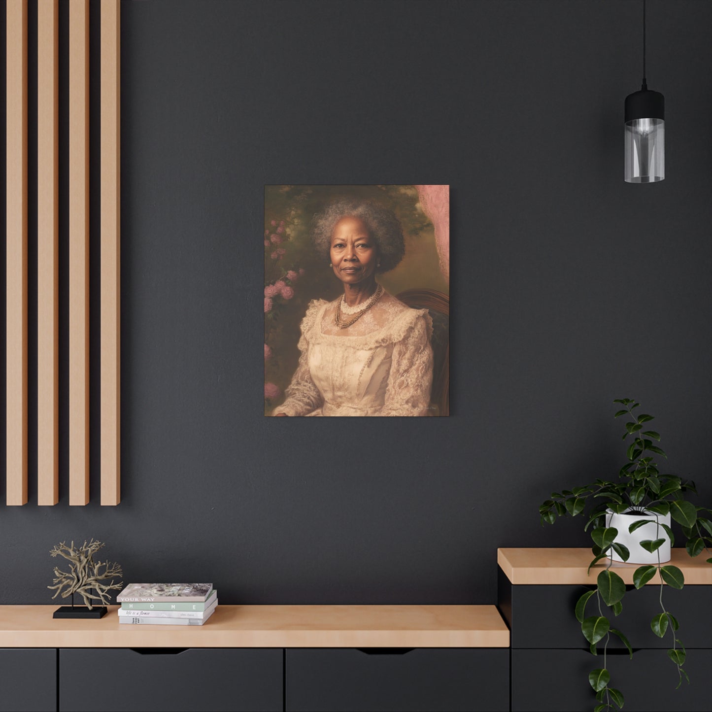 Elegant Canvas Wall Art, Vintage Portrait, Home Decor, Gift for Art Lovers, Bohemian Style, Heritage Art