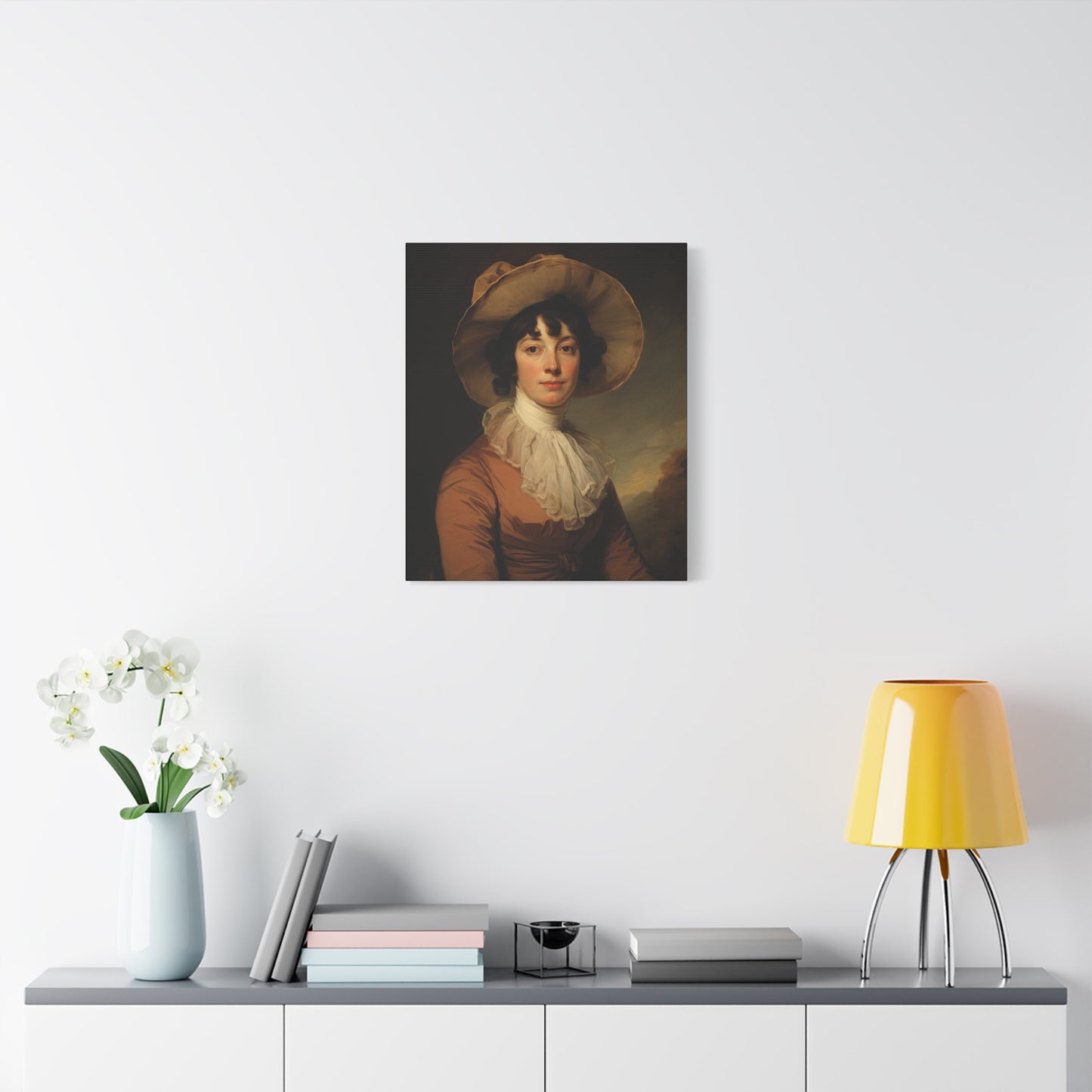 Miss Jane Early American Portrait Classic Portrait Matte Canvas Wall Art - Elegant Home Decor