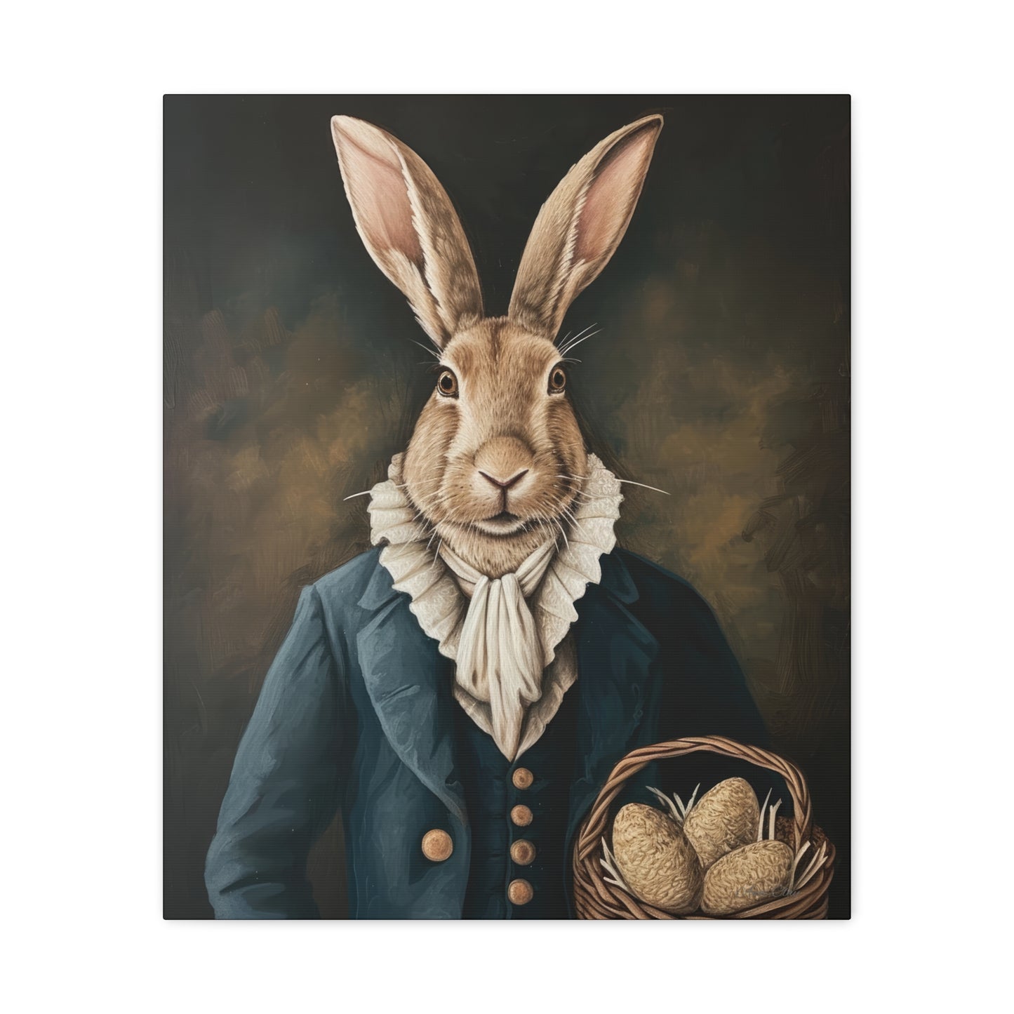 Whimsical Rabbit Canvas Art - Easter Decor - Anne Clay