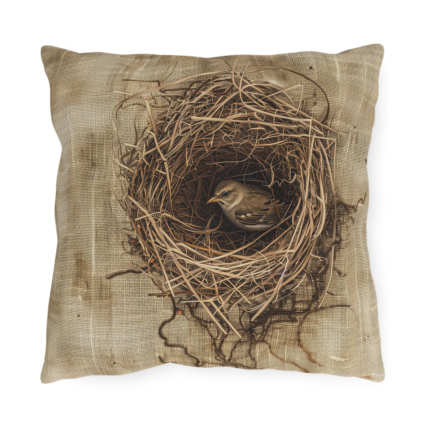 Bird in the Nest Outdoor Pillows