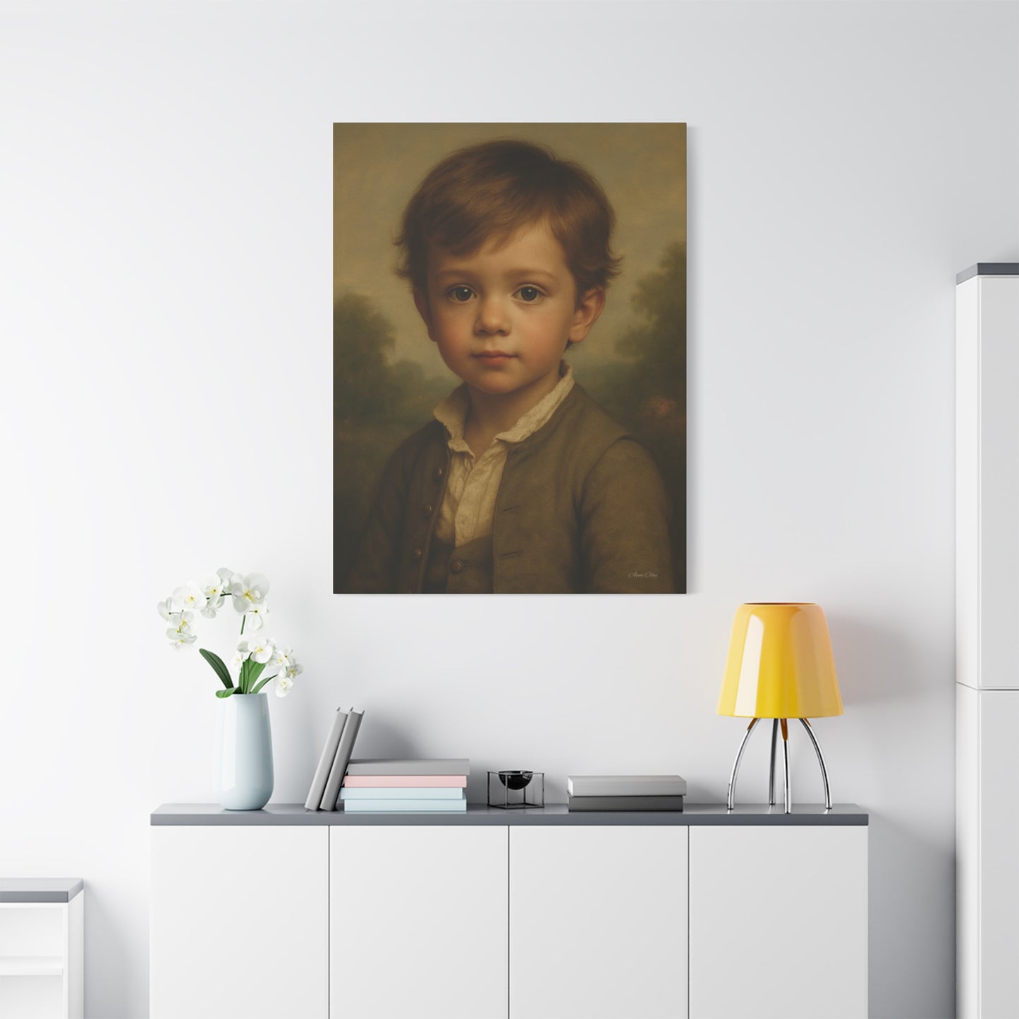 Vintage Child Portrait Canvas Print, Charming Artwork, Home Decor, Gift for Parents, Nursery Wall Art, Classic Style