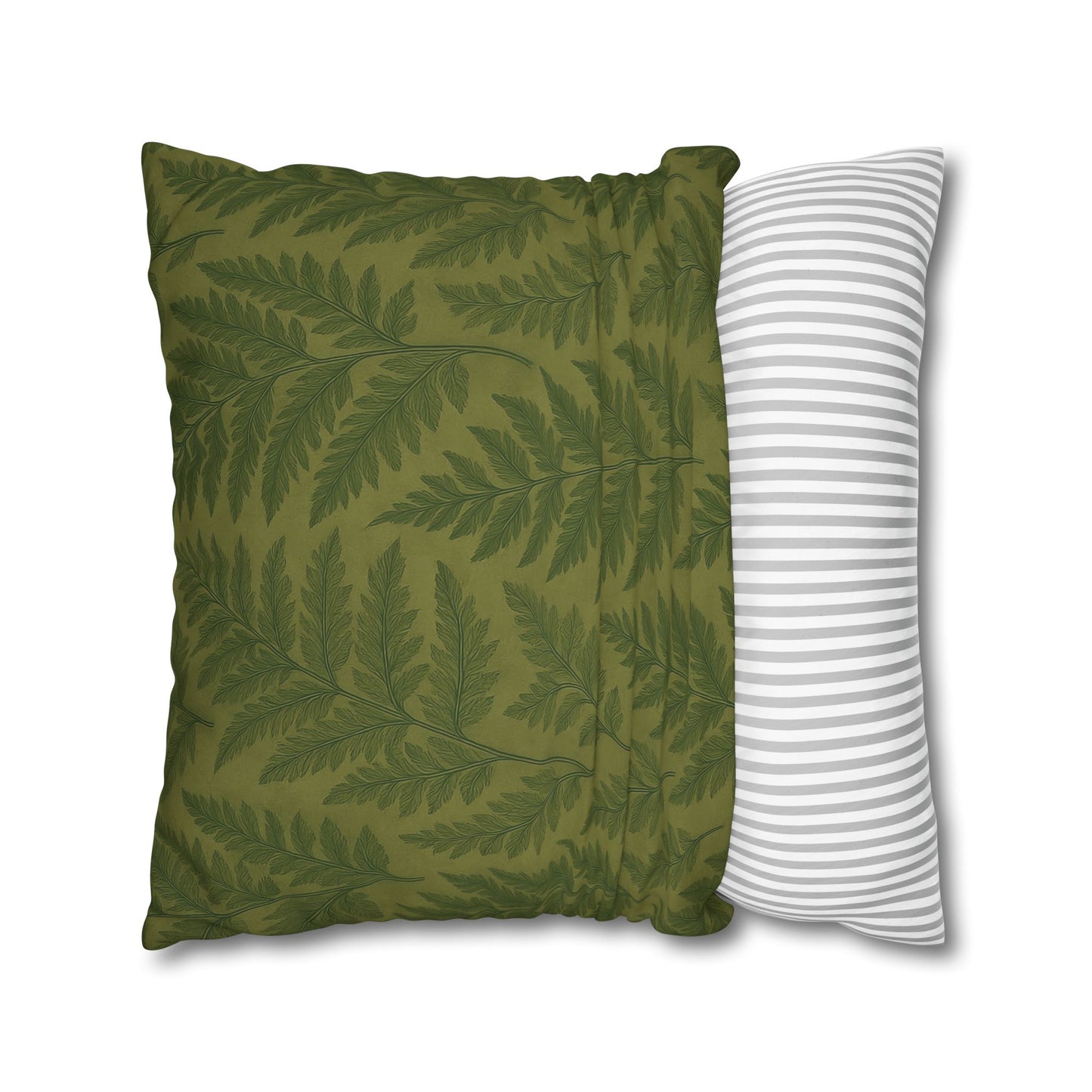 Fern Pattern Nature-Inspired Accent, Green Leaf Pillowcase, Gifts for Plant Lovers