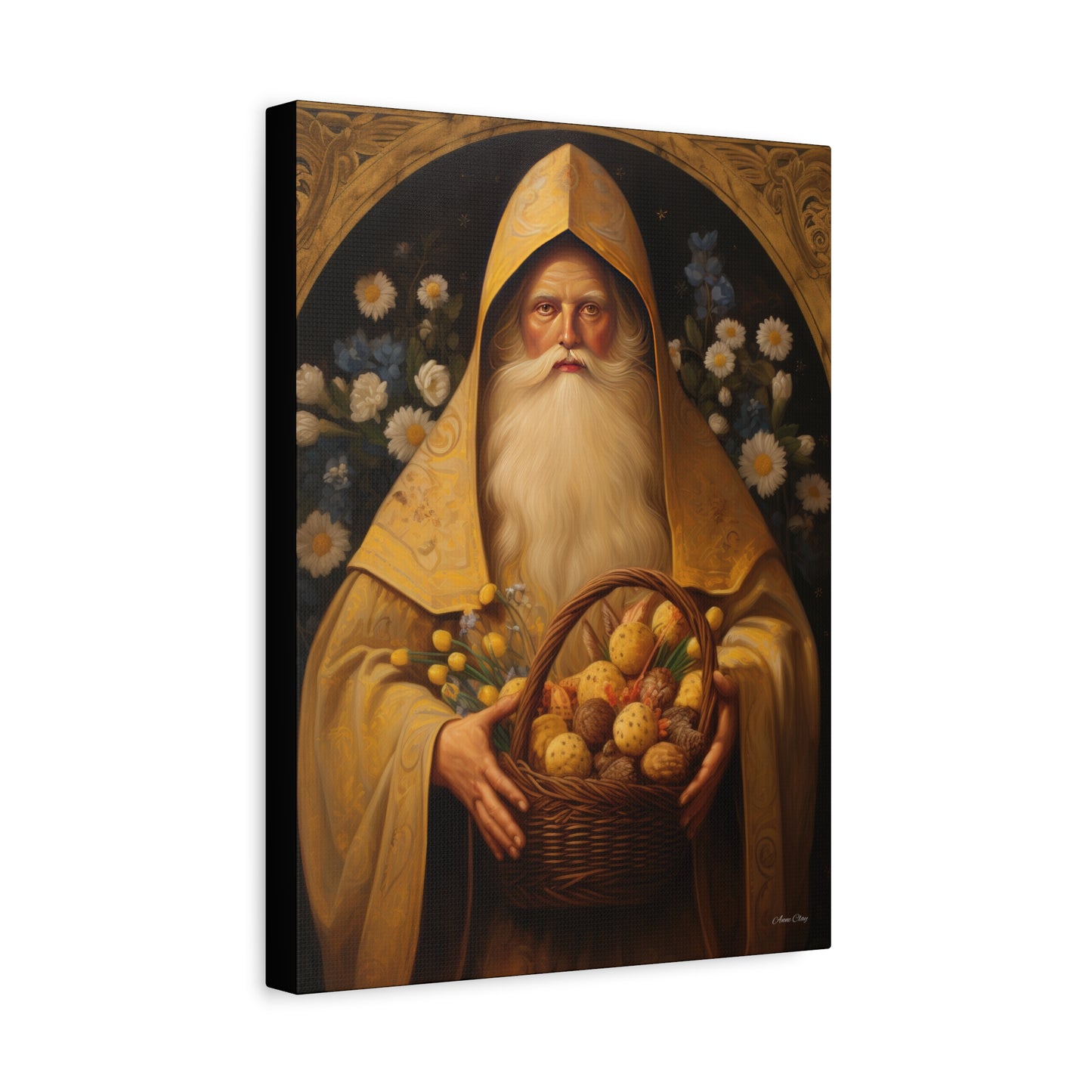 Easter Basket Santa Matte Canvas, Stretched, 1.25"