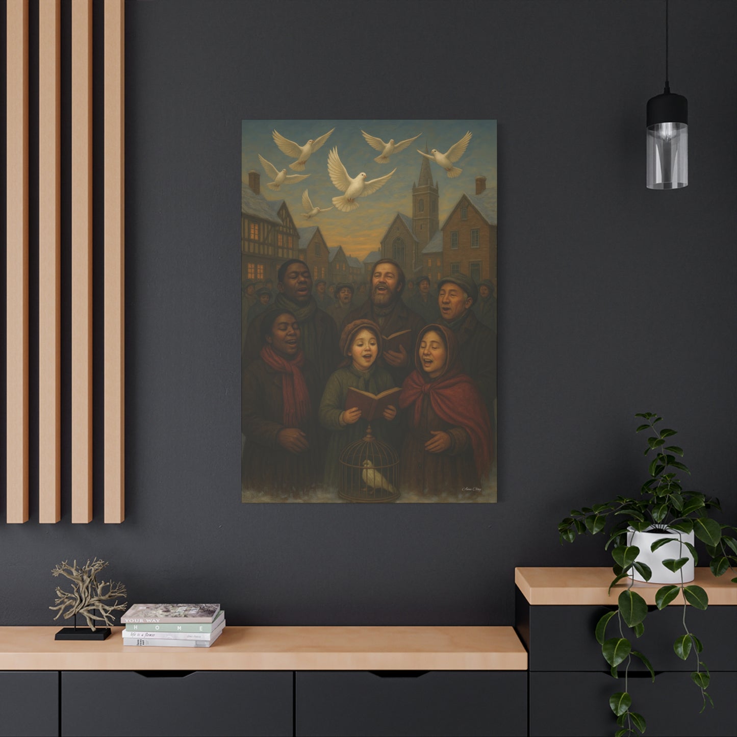 Peace on Earth Good Will Toward All People Inspirational Canvas Art: 'Peaceful Hymn' Stretched Print