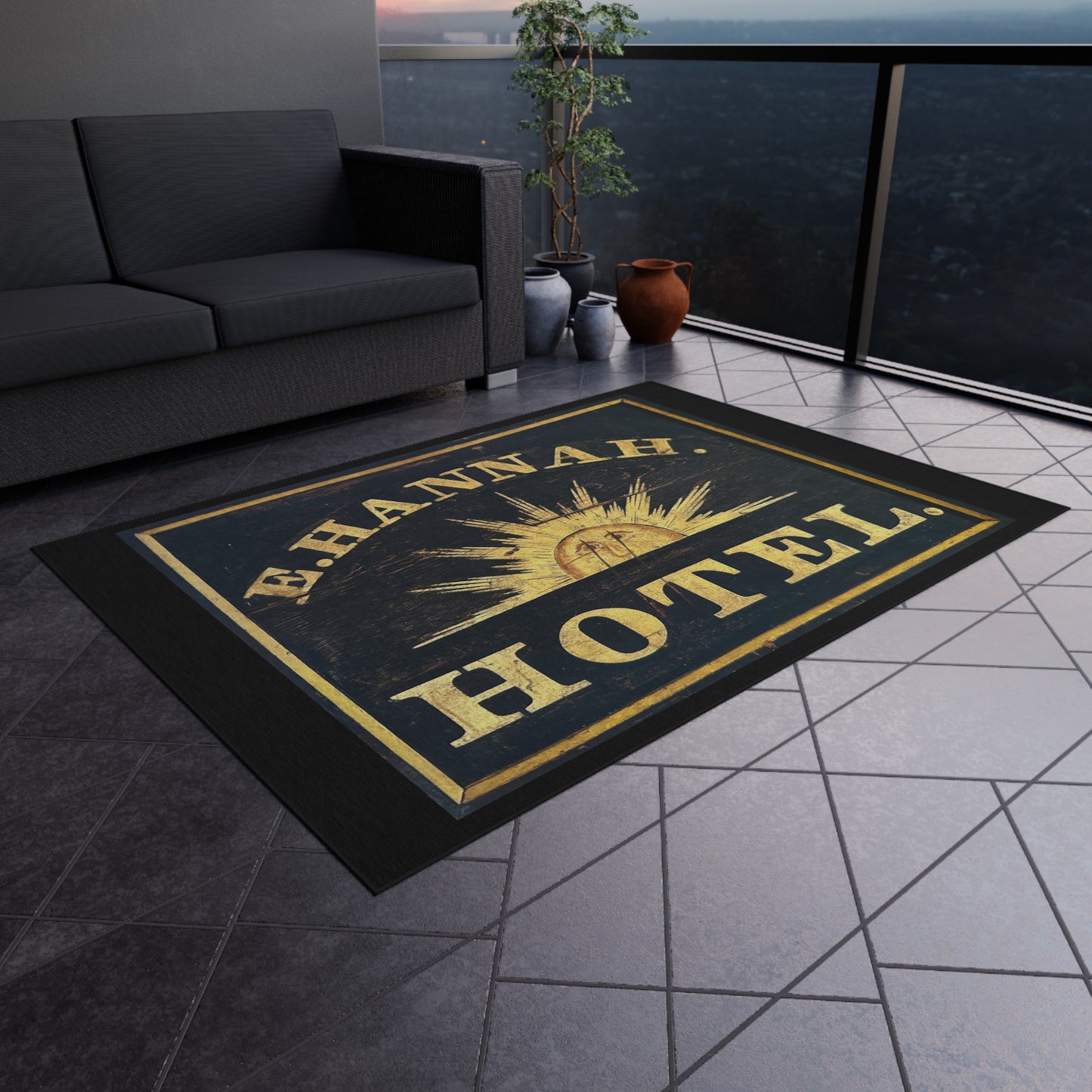 Vintage-Inspired Outdoor Rug - E. Hannah Hotel Design