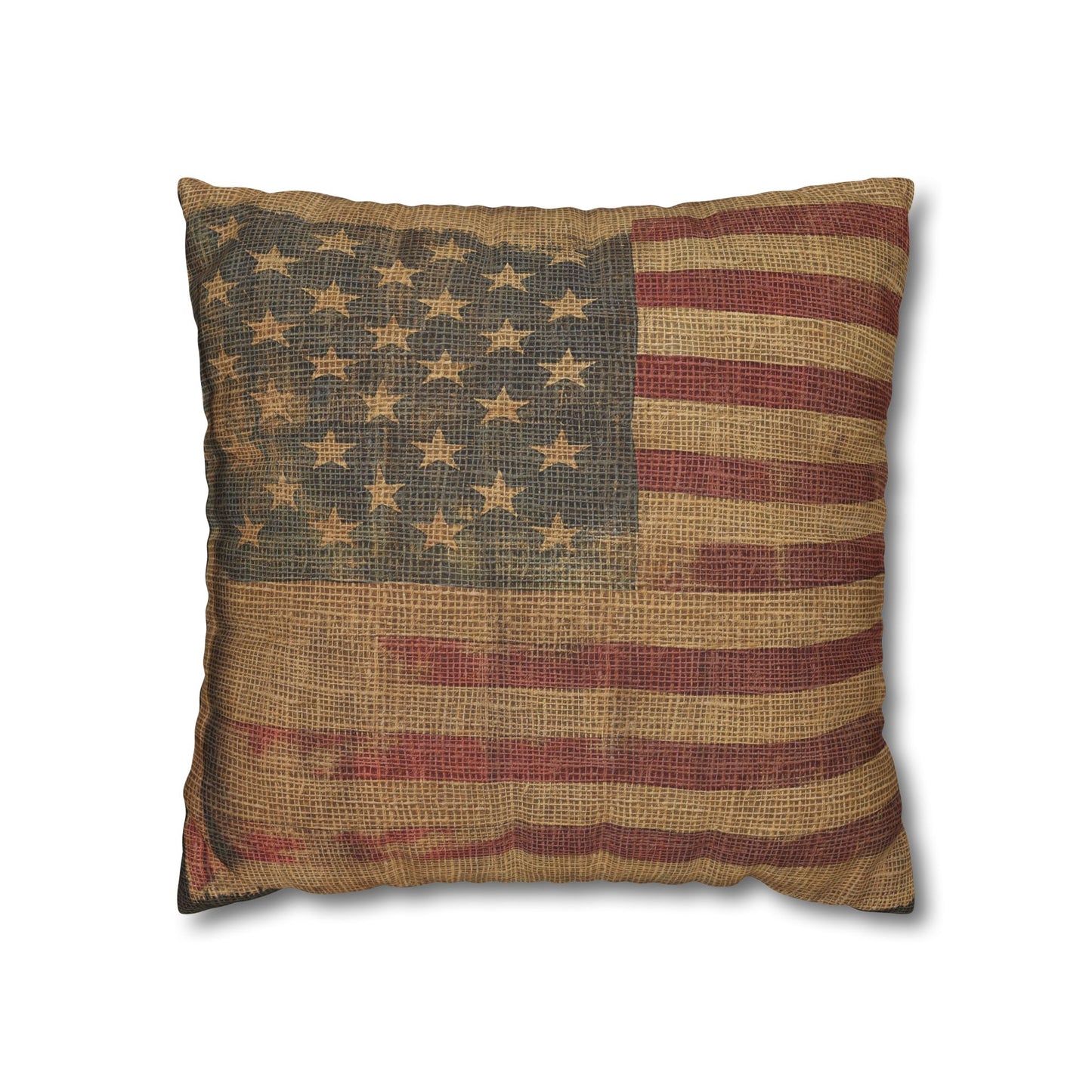 Grungy Flag Square Poly Canvas Pillowcase