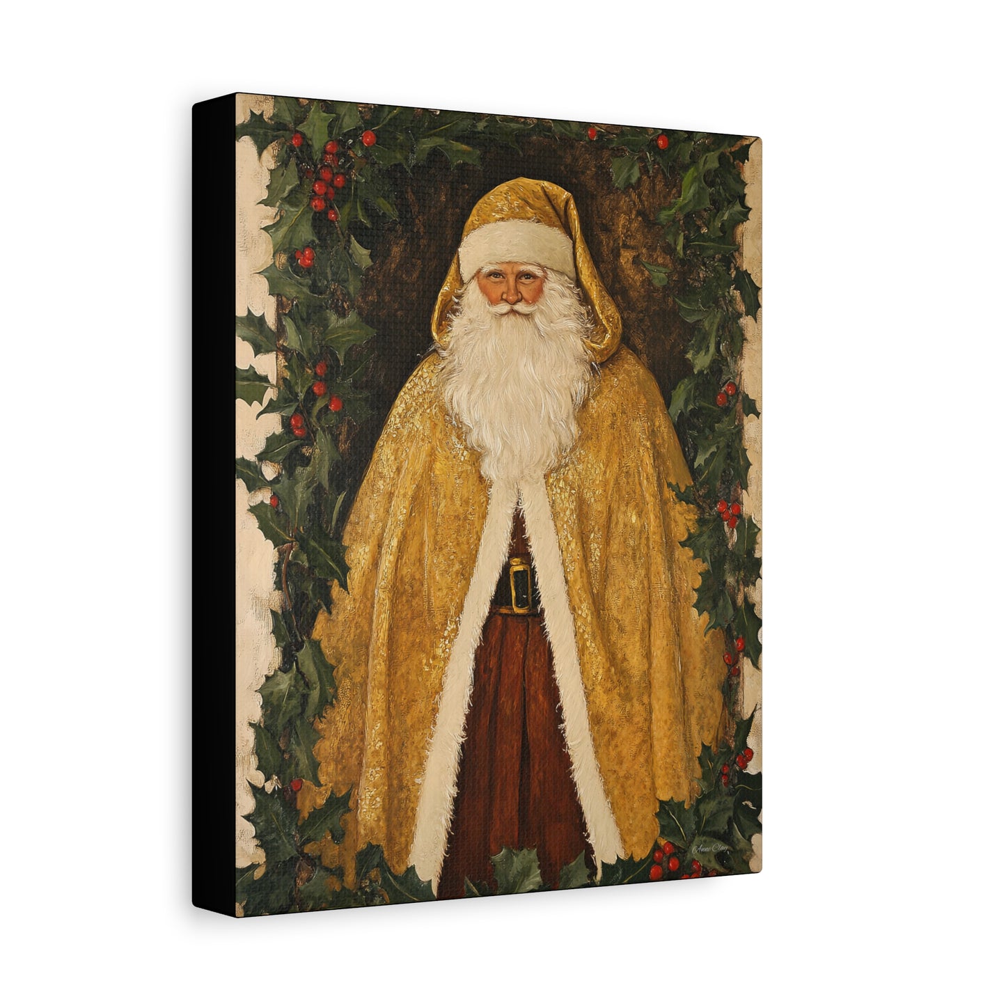 Golden Furry Santa Matte Canvas, Stretched, 1.25"