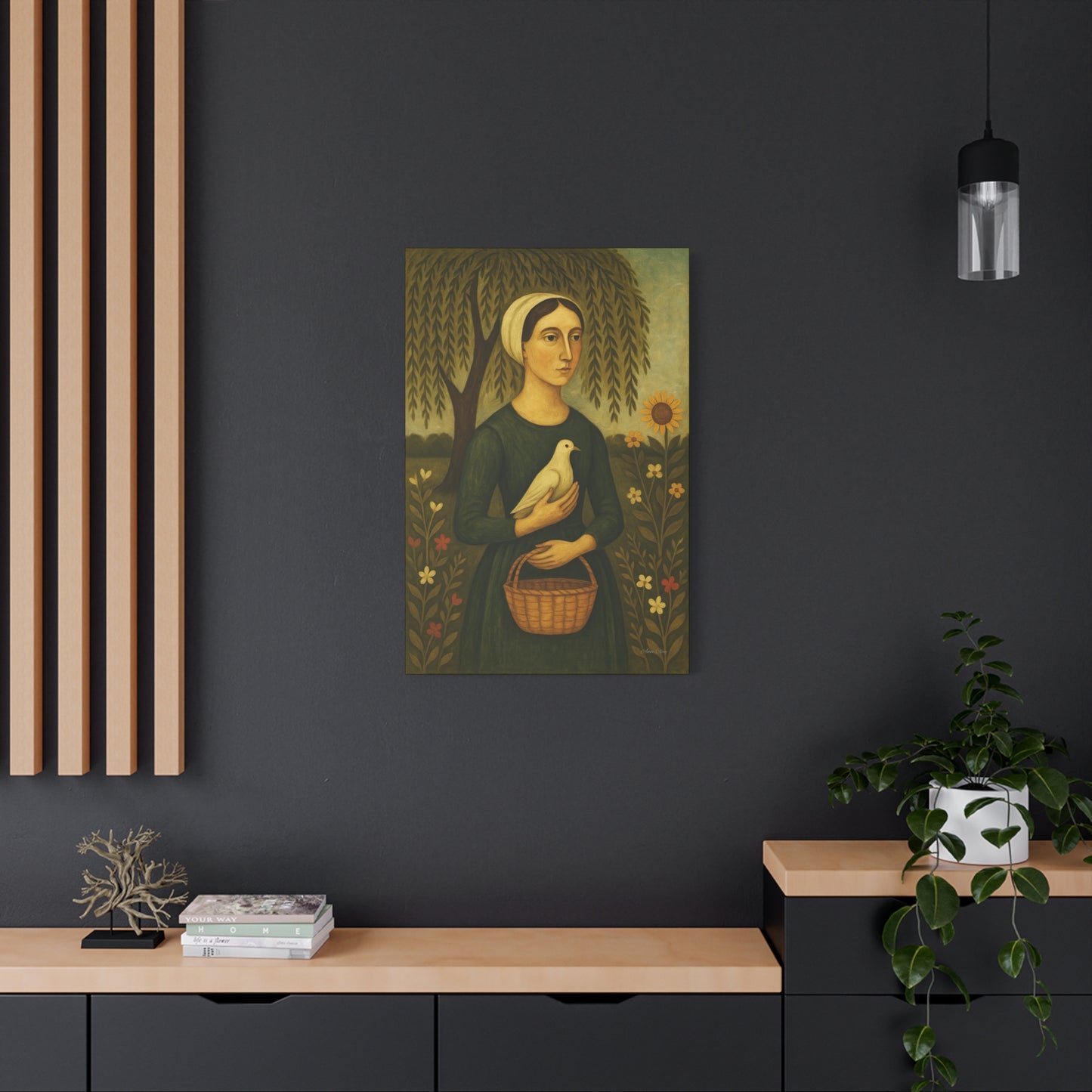 Artistic Wall Canvas, Home Decor, Nature Art, Gift for Her, Vintage Style, Living Room Artwork