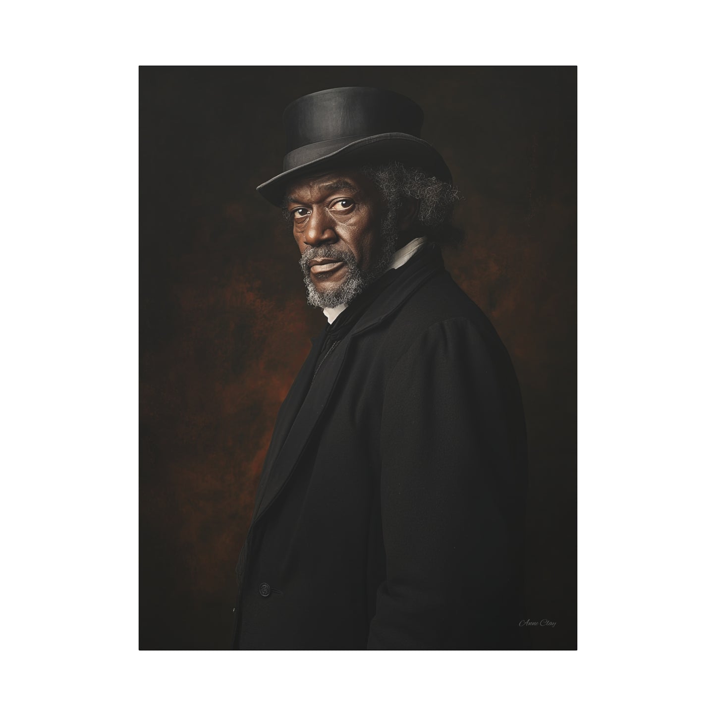Frederick Elegant Stretched Canvas Art - Iconic Portrait on Matte Finish