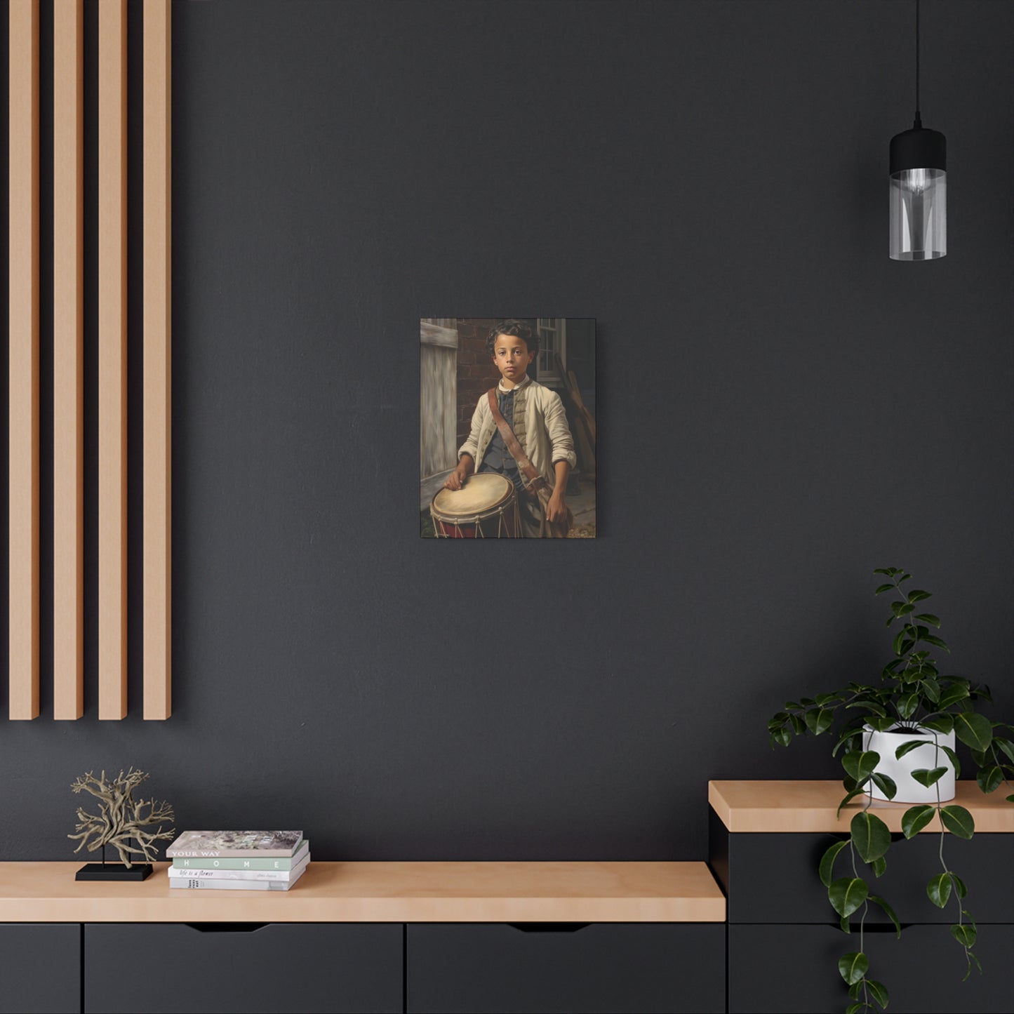 Historic Drummer Boy Matte Canvas Wall Art - 1.25" Stretched Print for Home Decor