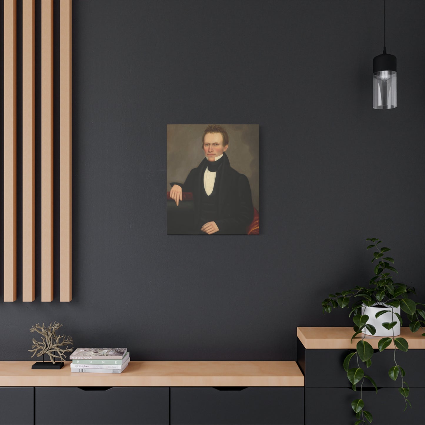 Early American Folk Art Man Classic Portrait Canvas Wall Art - Timeless Elegance for Home Decor