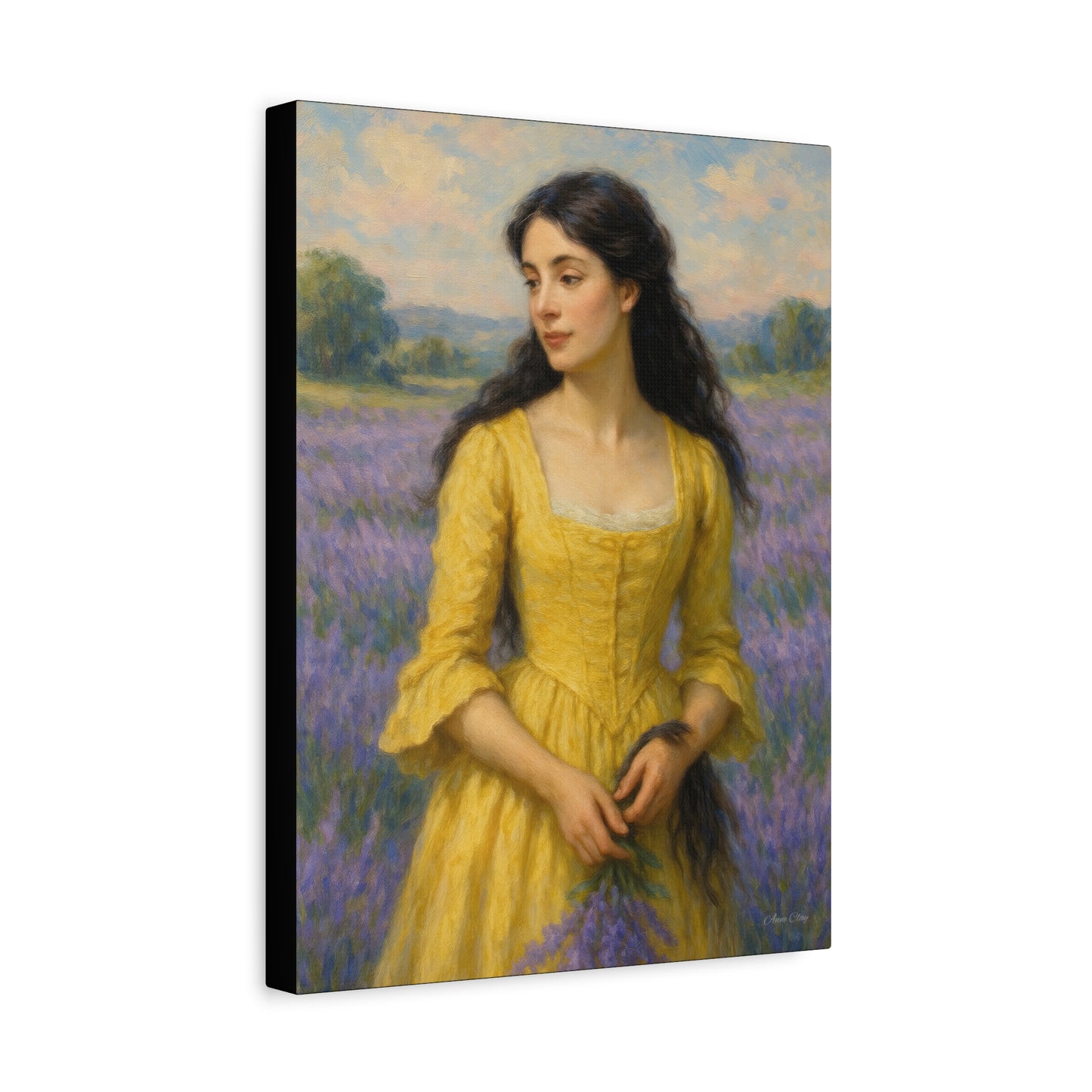 Stretched Canvas Art Print, Floral Decor, Wall Art for Living Room, Lavender Fields