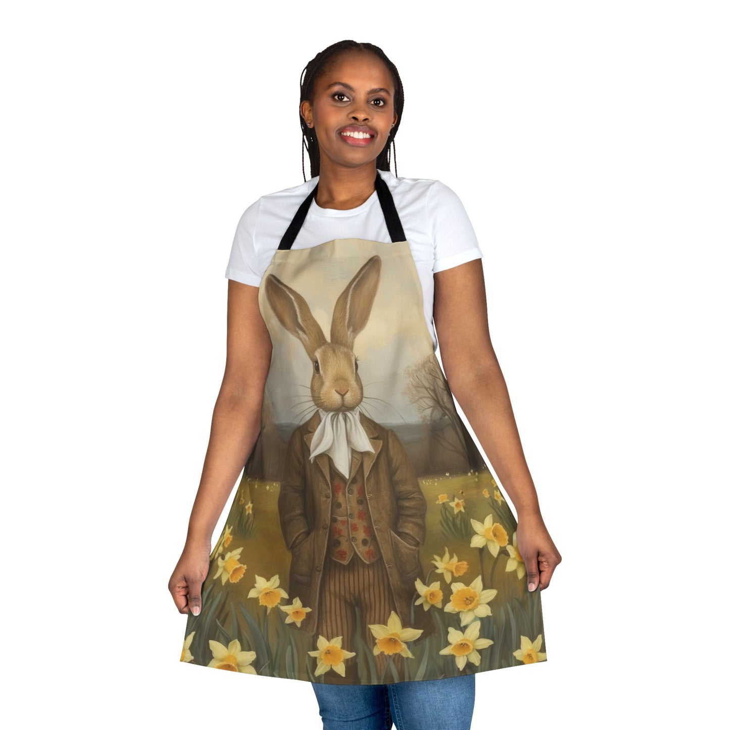Whimsical Bunny Apron with 5-Color Straps - Perfect for Spring Cooking