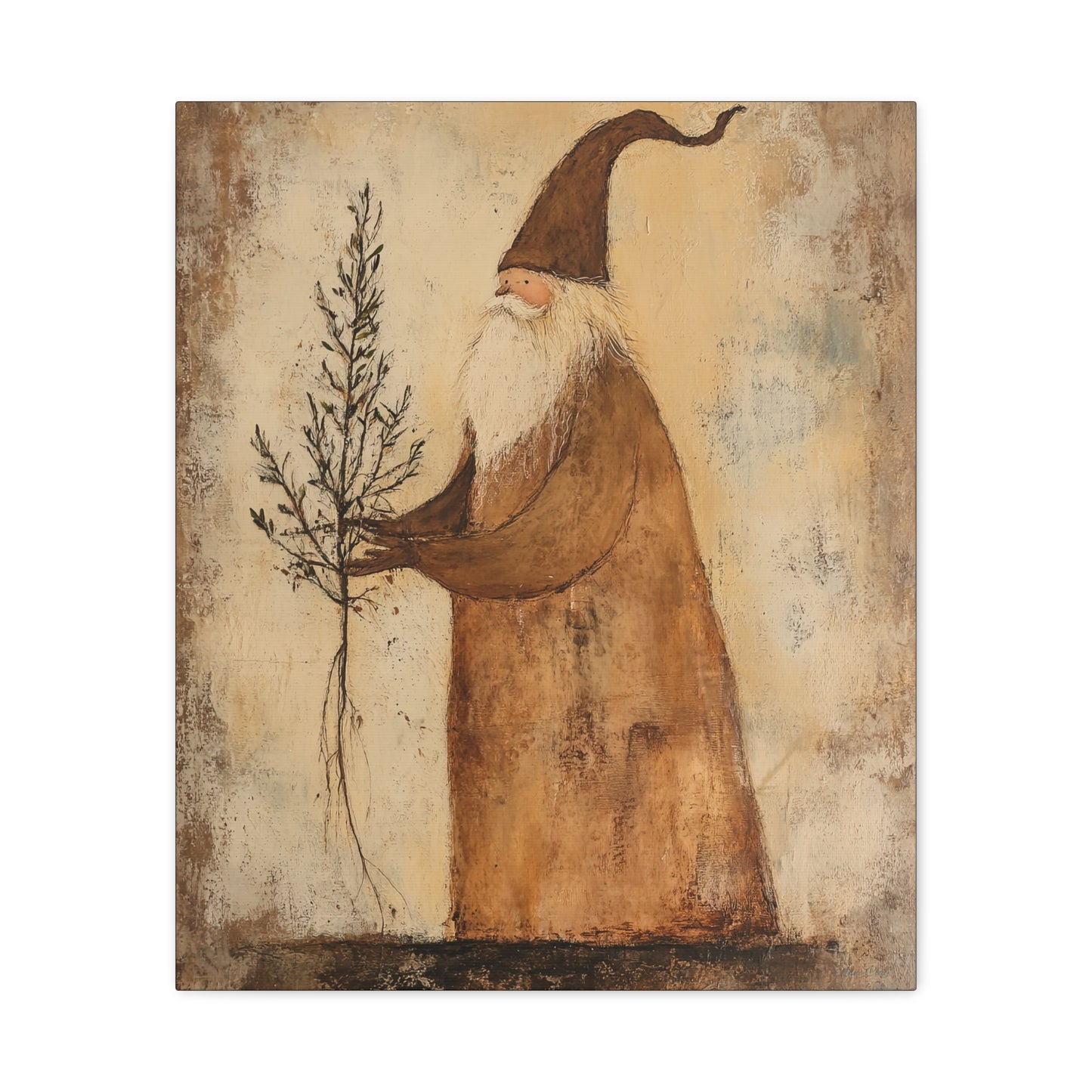 Grungy Earth Santa Matte Canvas, Stretched, 1.25"