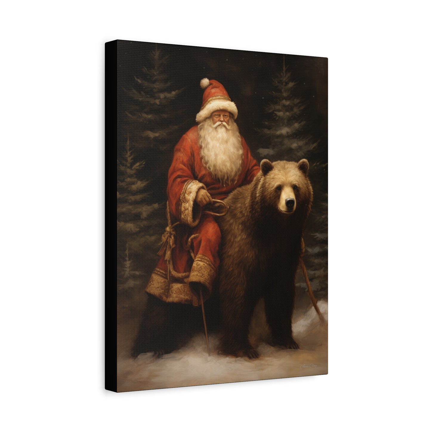 WS Northwoods Santa Matte Canvas, Stretched, 1.25"