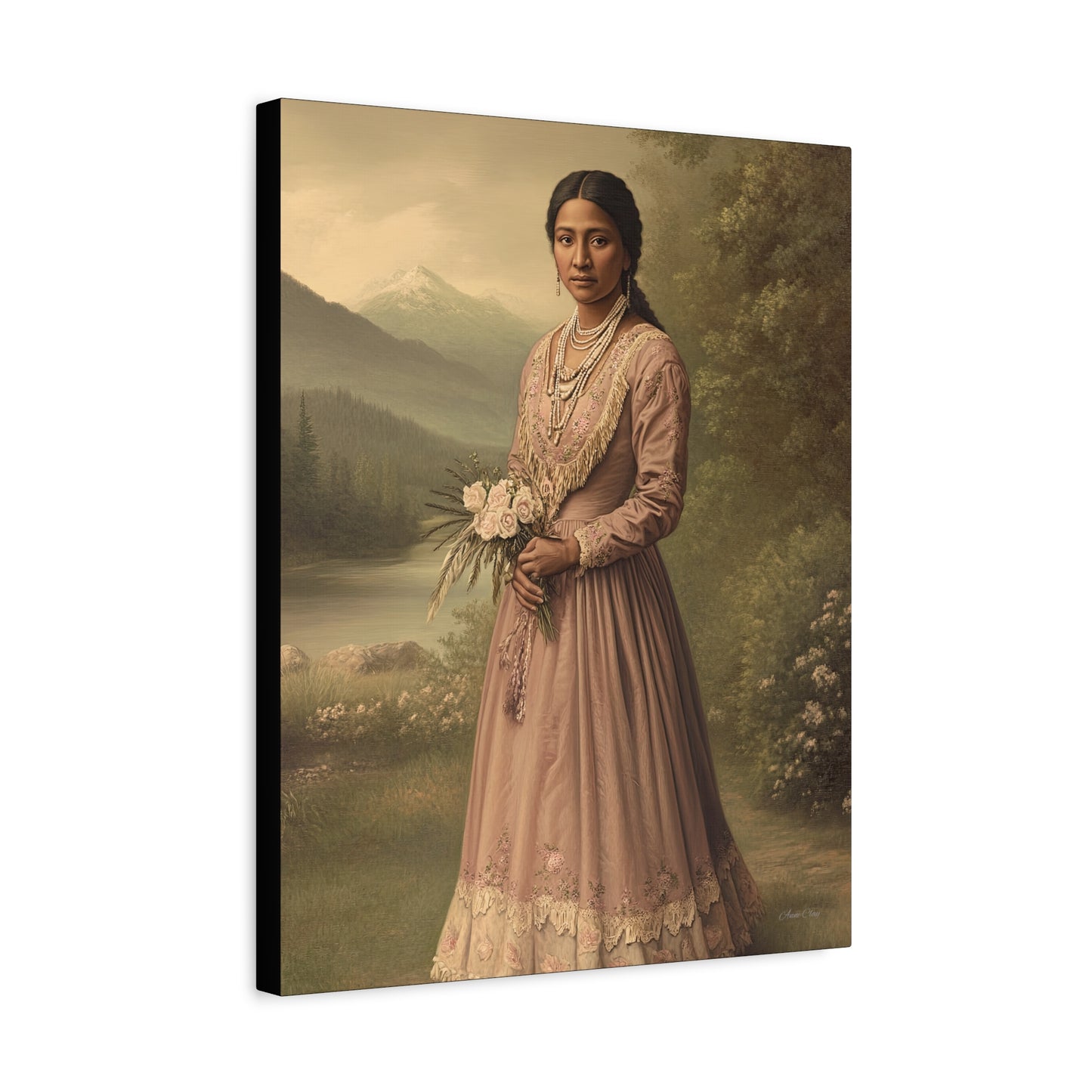 Artistic Stretched Canvas Print: Vintage Portrait, Home Decor, Wall Art, Gift for Art Lovers, Boho Decoration, Unique Gift