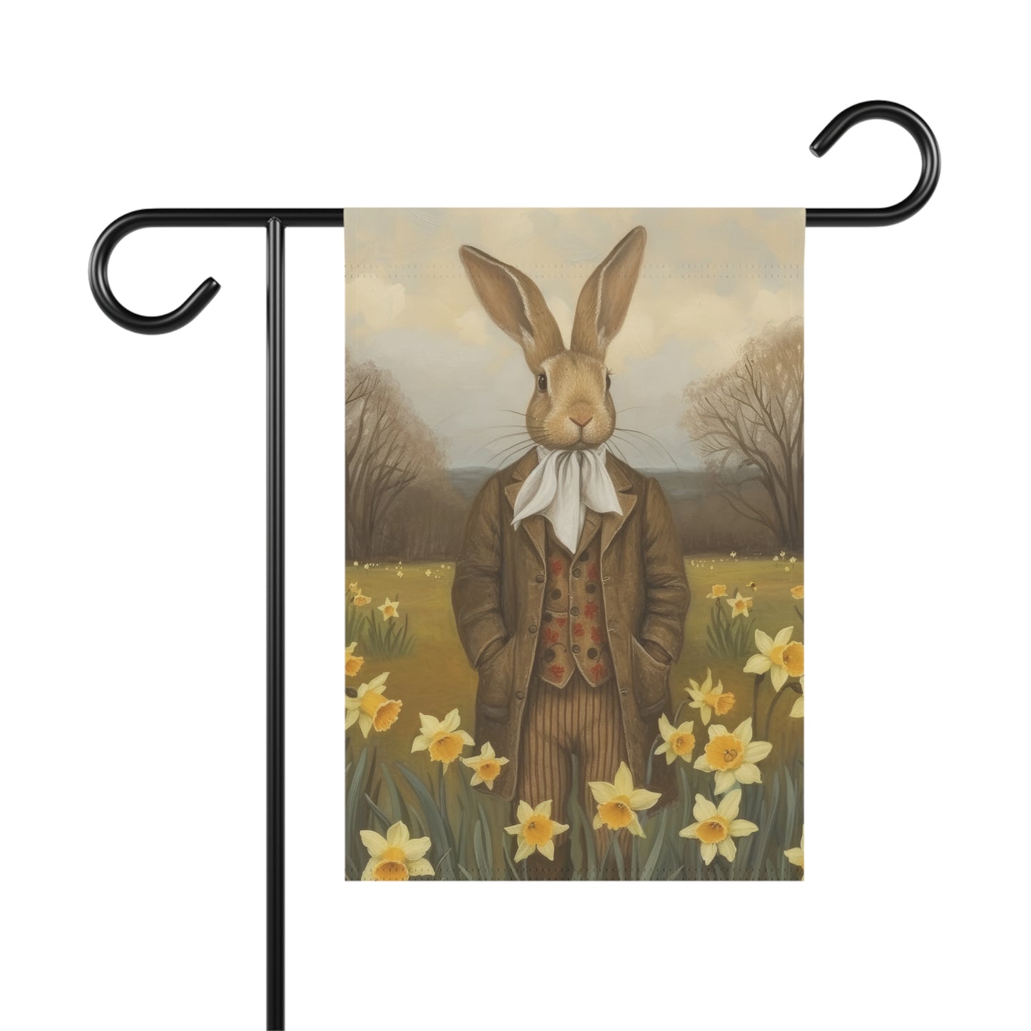 Whimsical Easter Garden Banner - Vintage Bunny Design