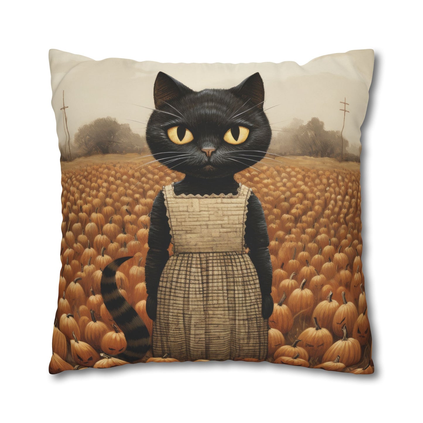 Kitty Boo Boo Square Poly Canvas Pillowcase