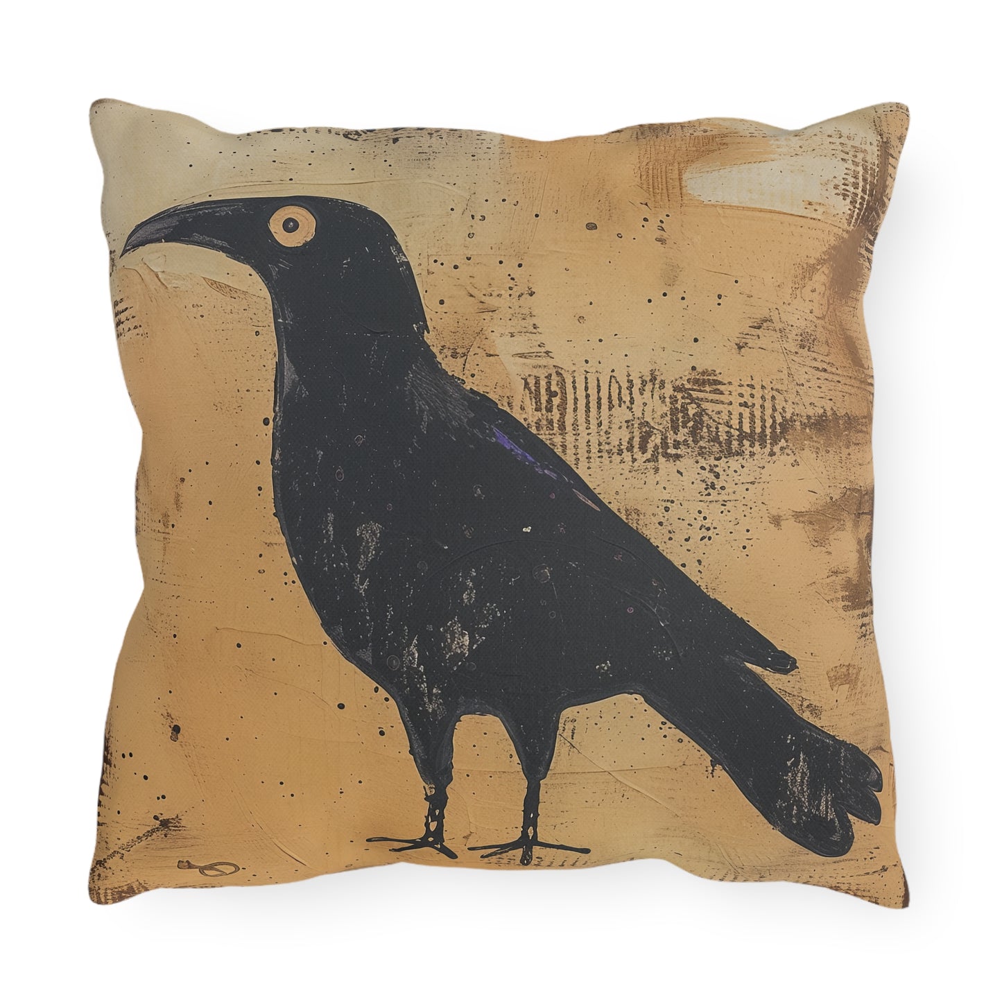 Artistic Outdoor Pillows | Black Bird Design, Garden Decor, Patio Accessories,