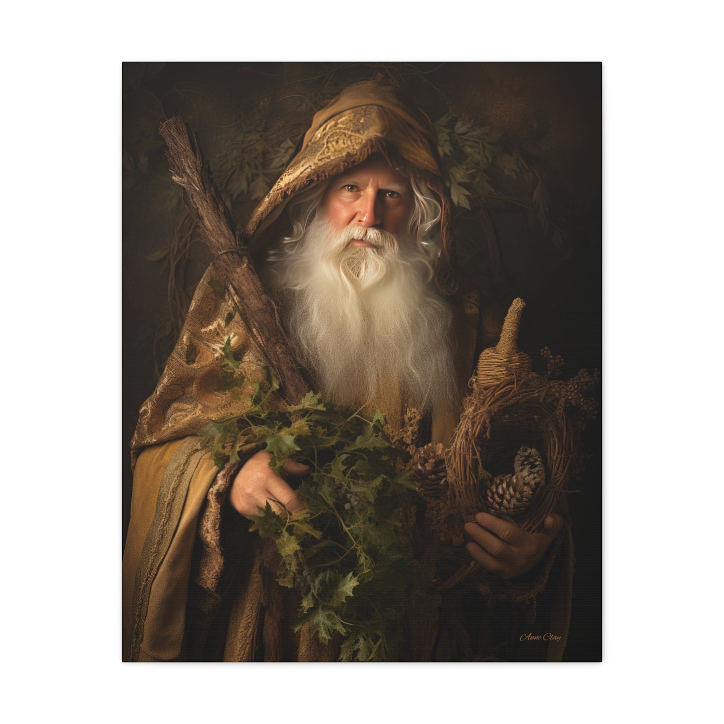 Forest Santa Matte Canvas, Stretched, 1.25"