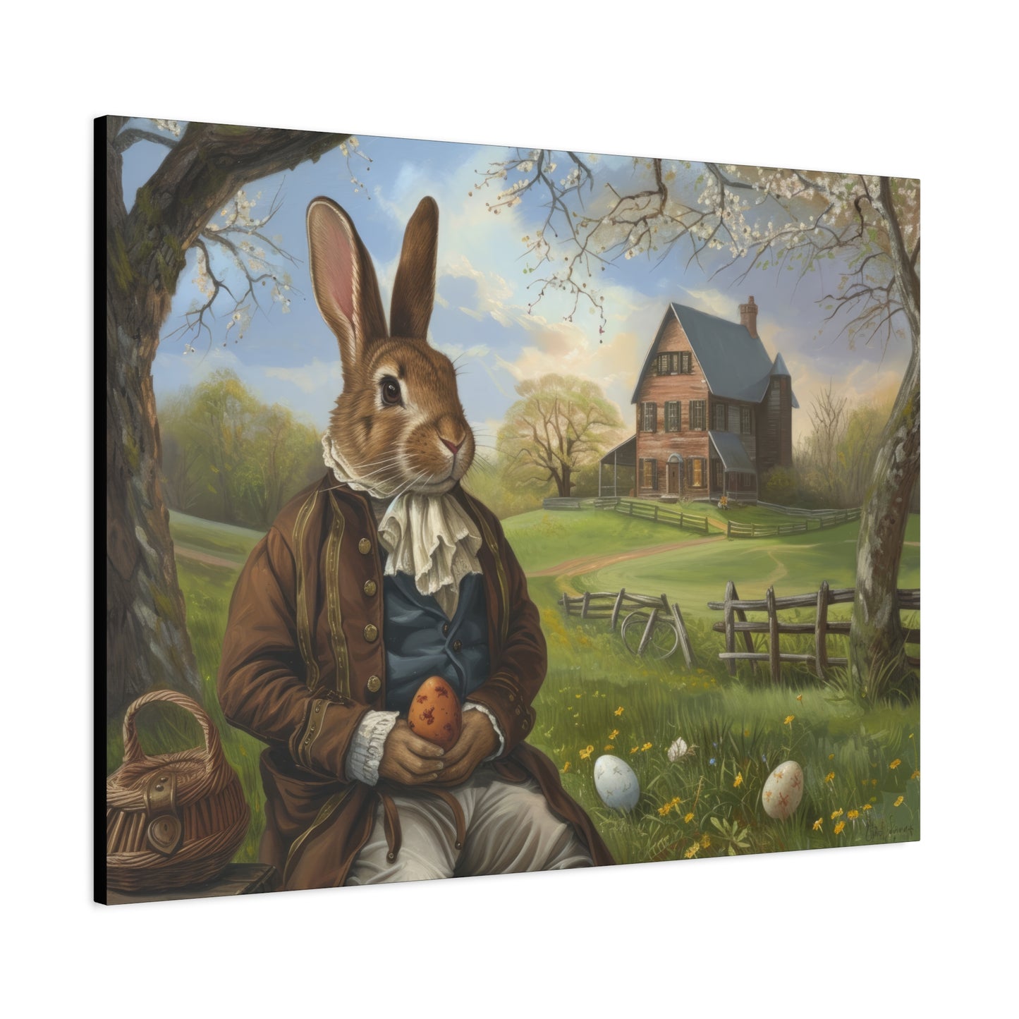 Easter Memories Easter Bunny Canvas Art - Charming Stretched Print for Spring Decor