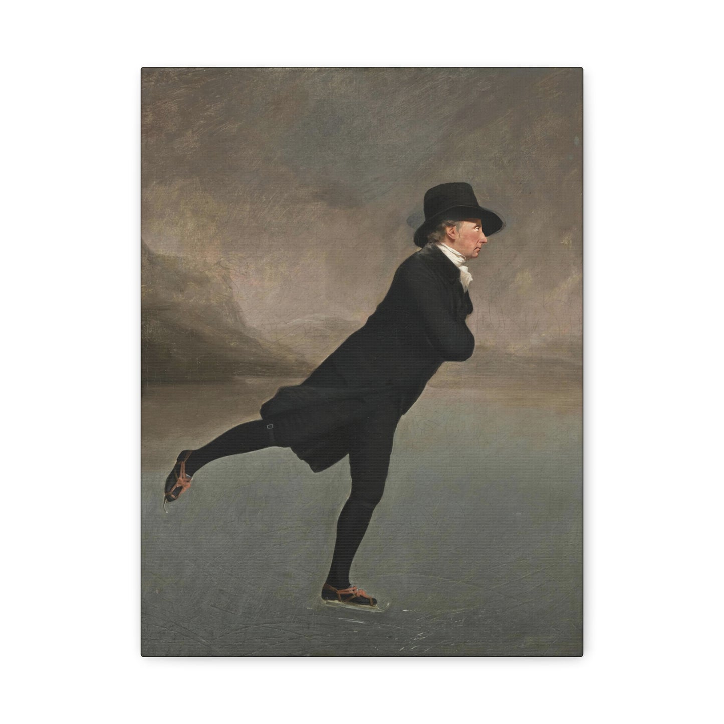 The Skating Reverend Vintage Ice Skating Canvas Wall Art – Classic Home Decor for Winter Lovers