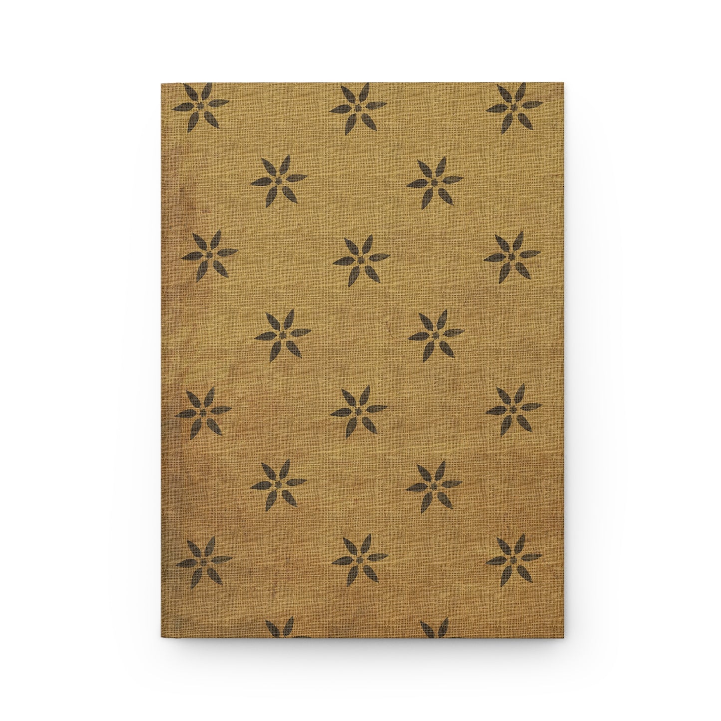 Black Petals Grunge Stencil Hardcover Journal Matte