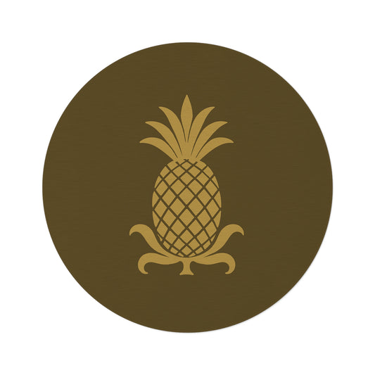 Pineapple Round Rug, Boho Home Décor, Living Room Accent, Tropical Style Mat, Cozy Bedroom Flooring, Beach House Decoration