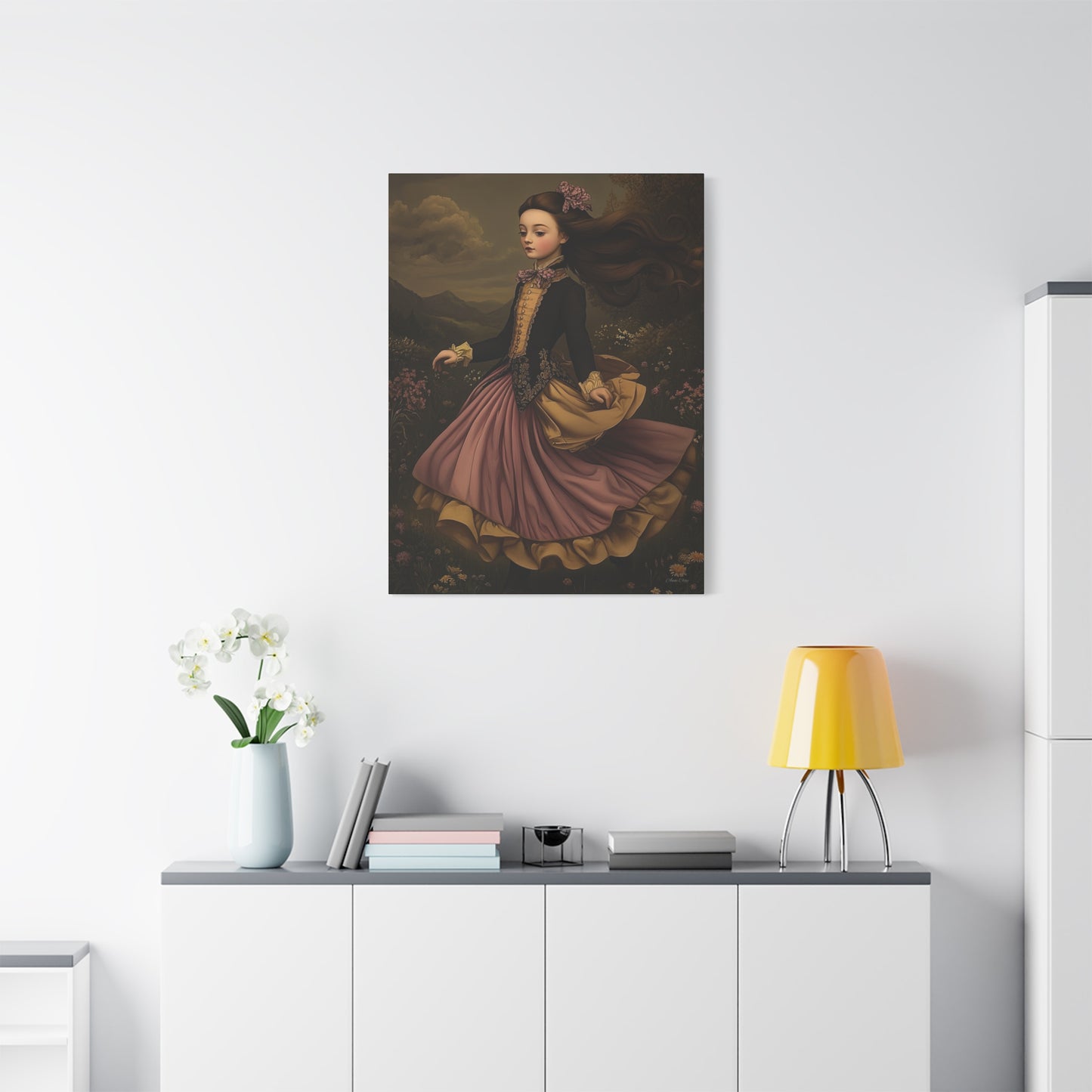 Stretched Canvas Wall Art - Ethereal Dancing Girl, Vintage Home Decor, Whimsical Art for Living Room, Unique Gift for Her, Enchanting [...]
