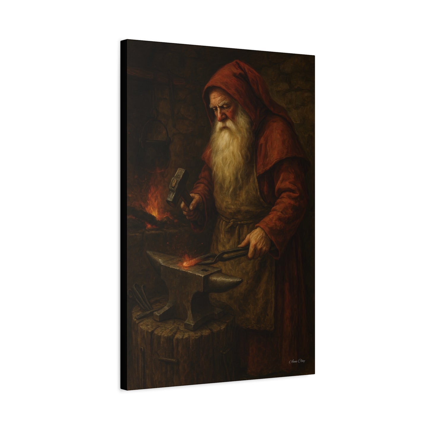 Artistic Canvas Wall Art -  Blacksmith Santa