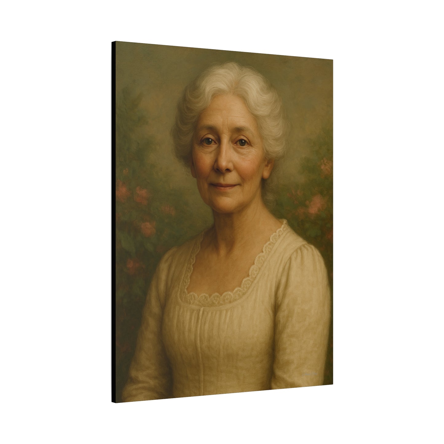 Elegant Stretched Canvas Wall Art, Vintage Portrait, Home Decor, Gift for Grandma, Timeless Elegance, Living Room, Gallery Wall