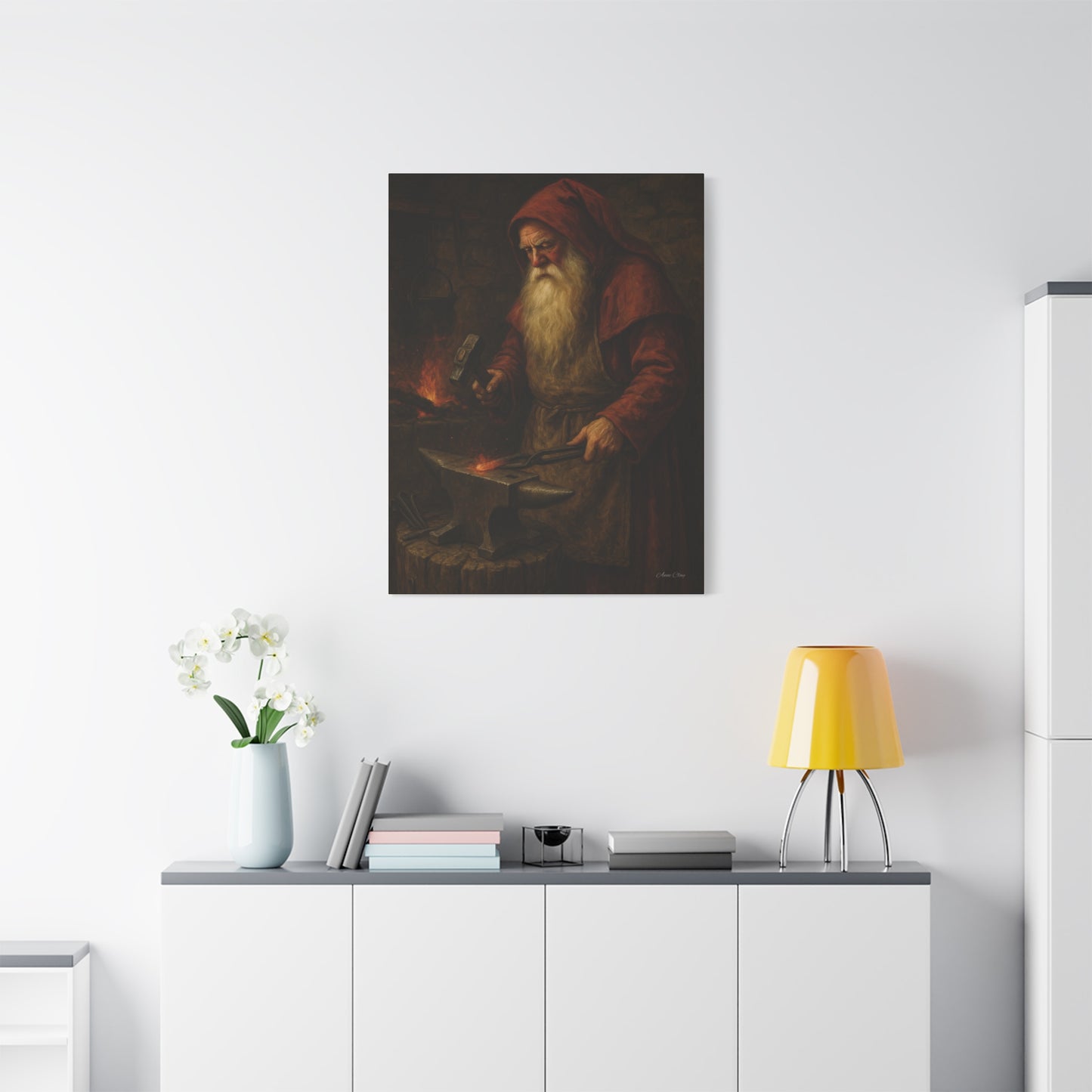 Artistic Canvas Wall Art -  Blacksmith Santa